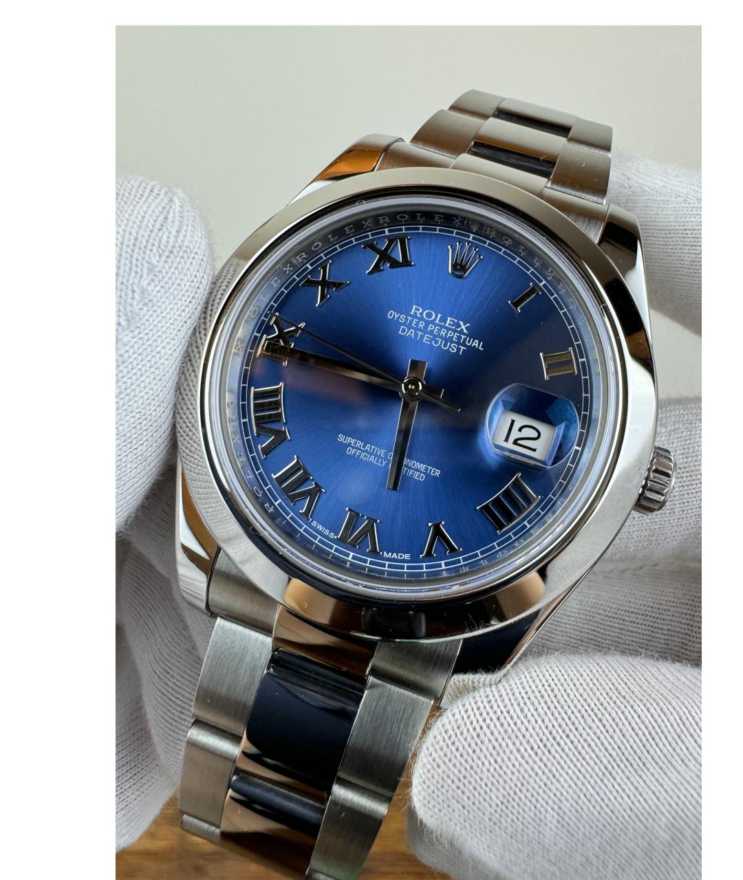 ROLEX Синие металлические часы, фото 7