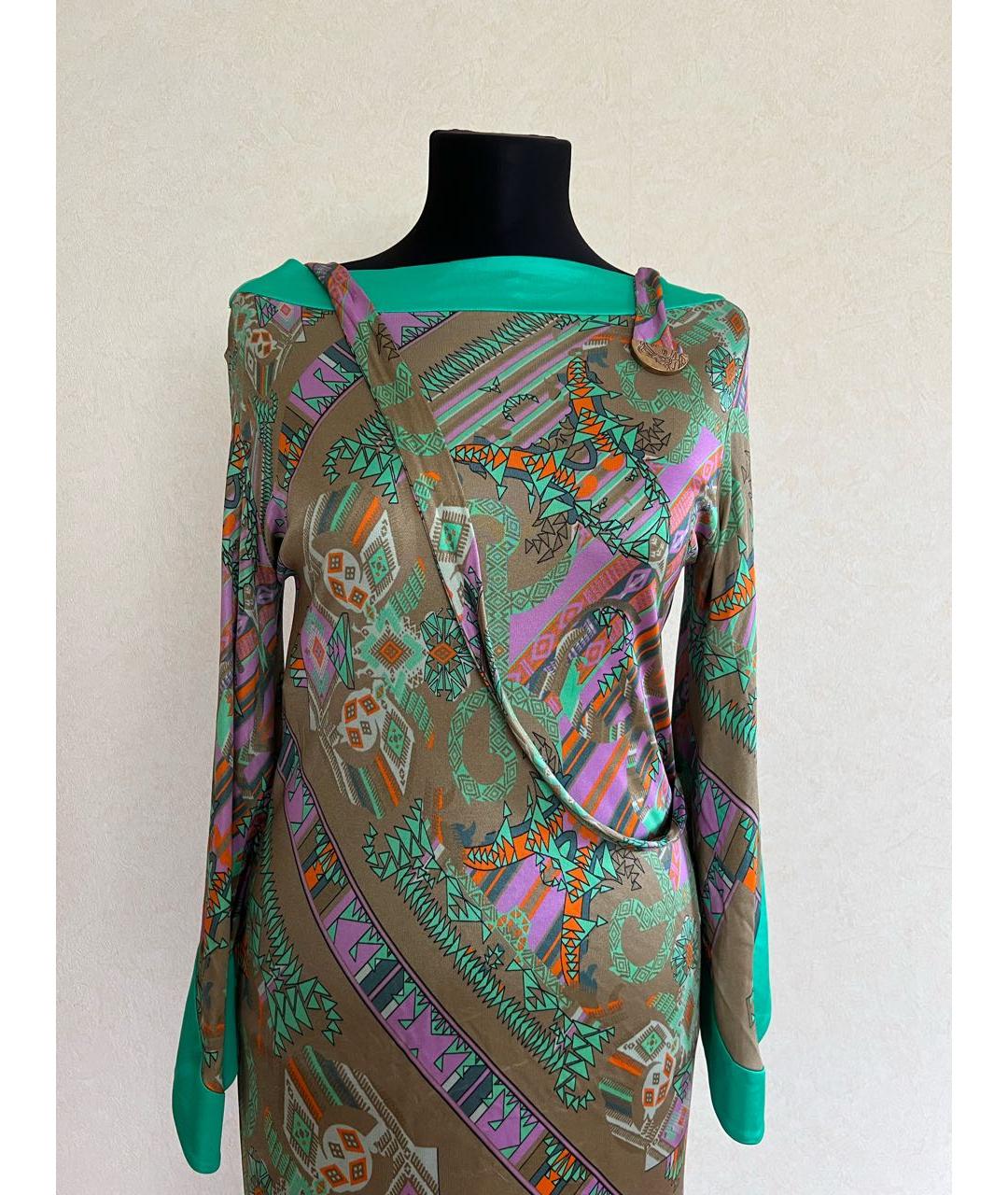 VERSACE COLLECTION Мульти вискозное платье, фото 4