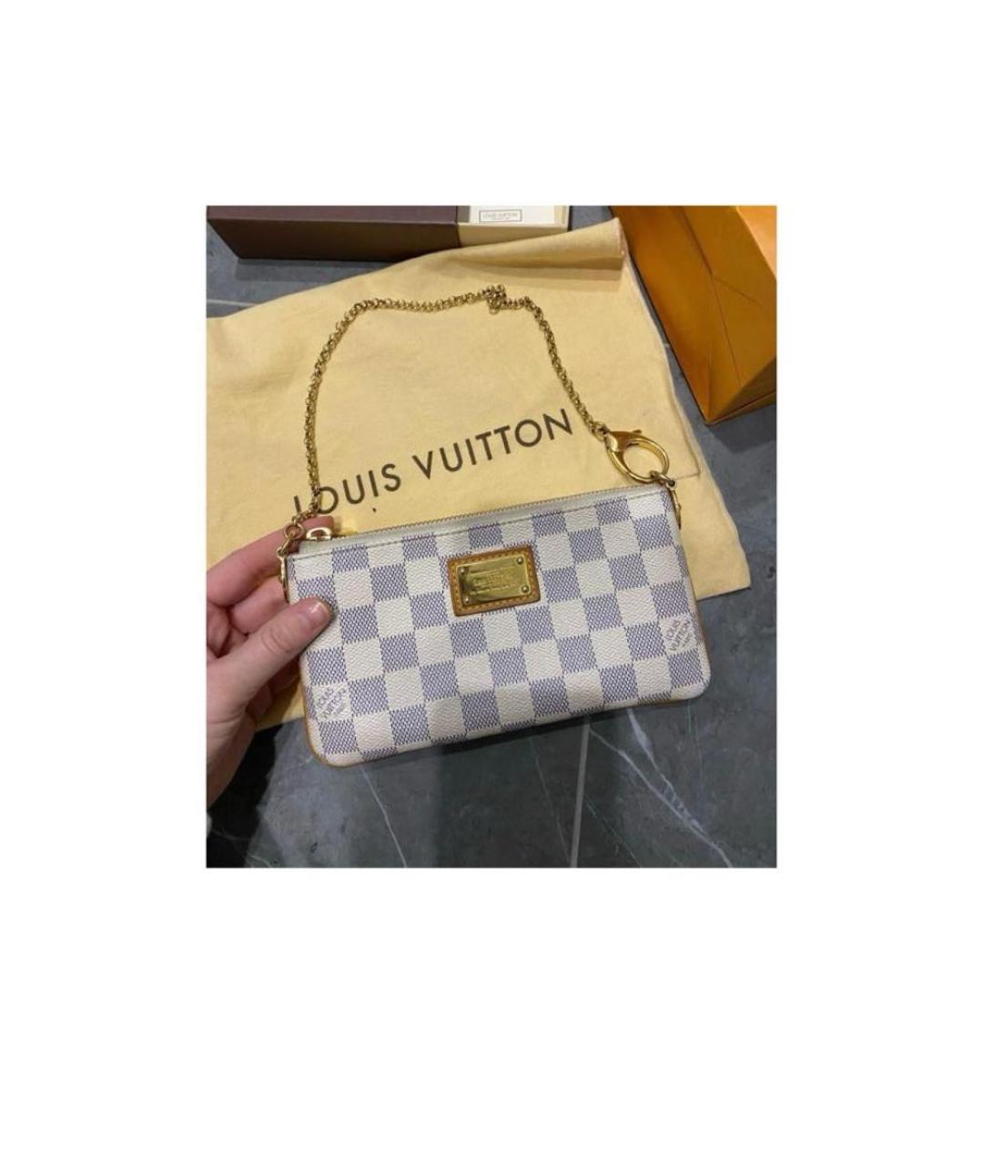 LOUIS VUITTON Белая кожаная сумка с короткими ручками, фото 8