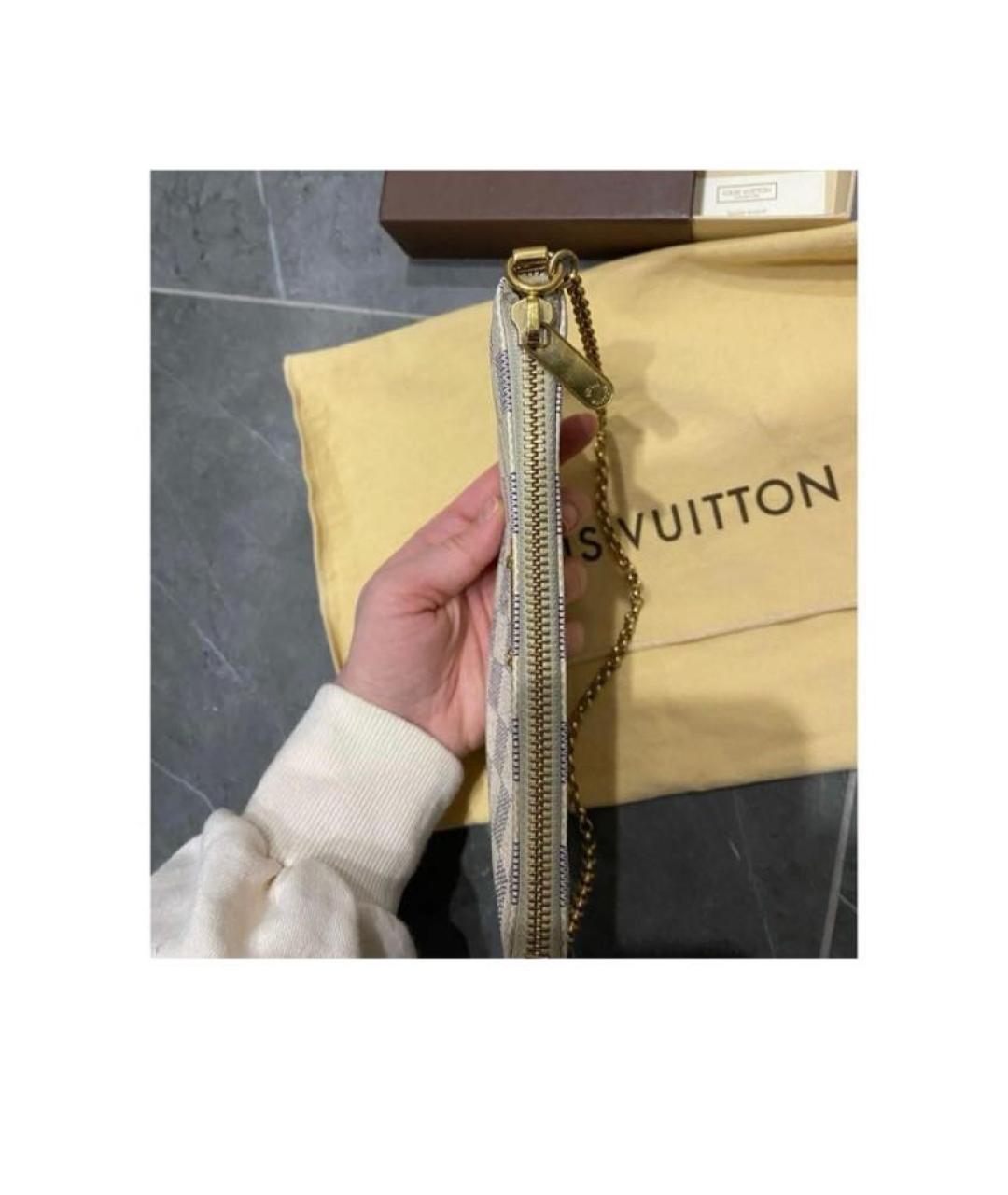 LOUIS VUITTON Белая кожаная сумка с короткими ручками, фото 7