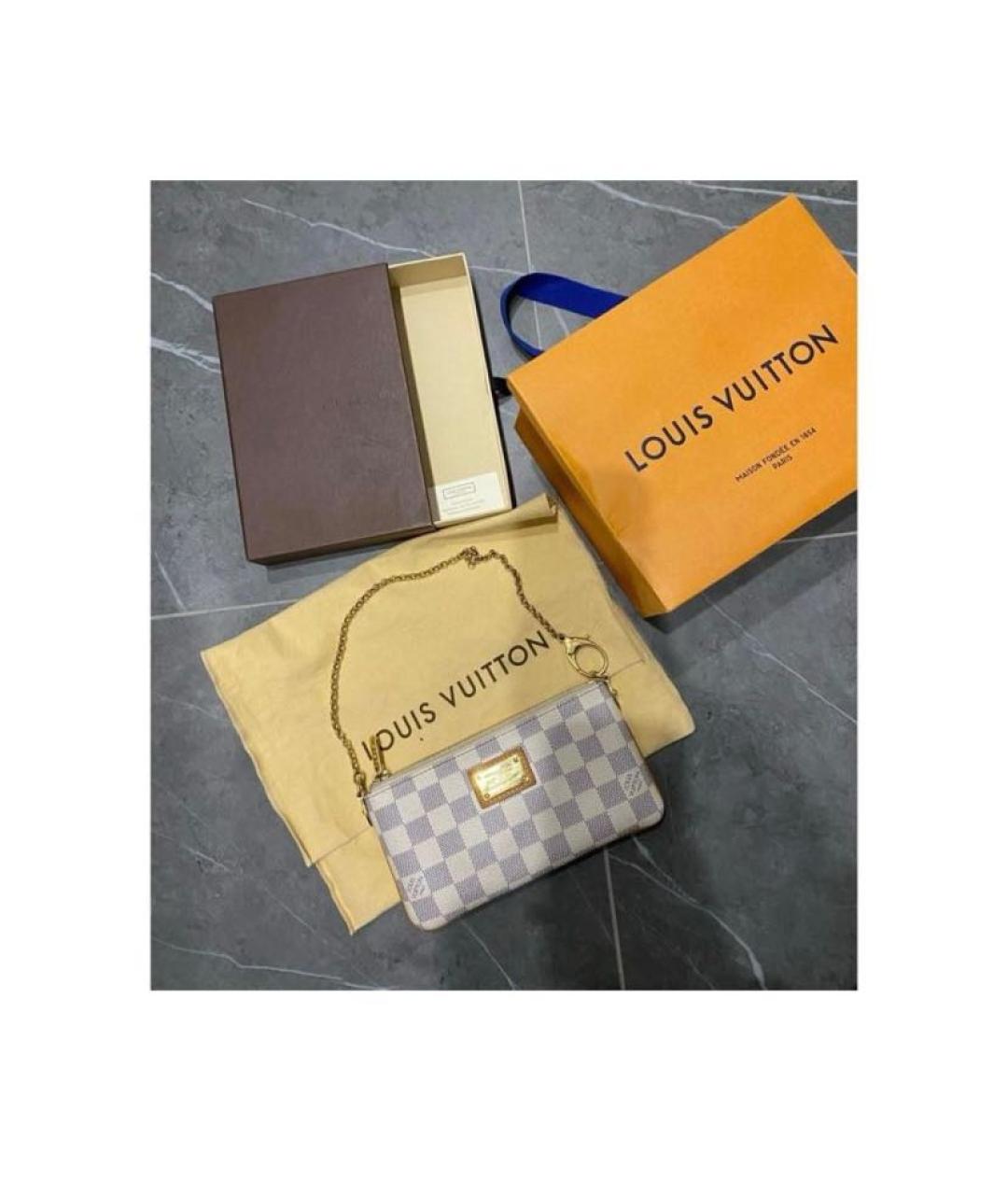 LOUIS VUITTON Белая кожаная сумка с короткими ручками, фото 5