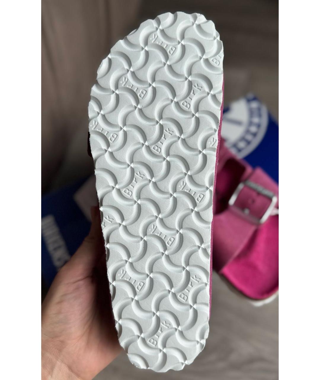 BIRKENSTOCK Фуксия замшевые шлепанцы, фото 8