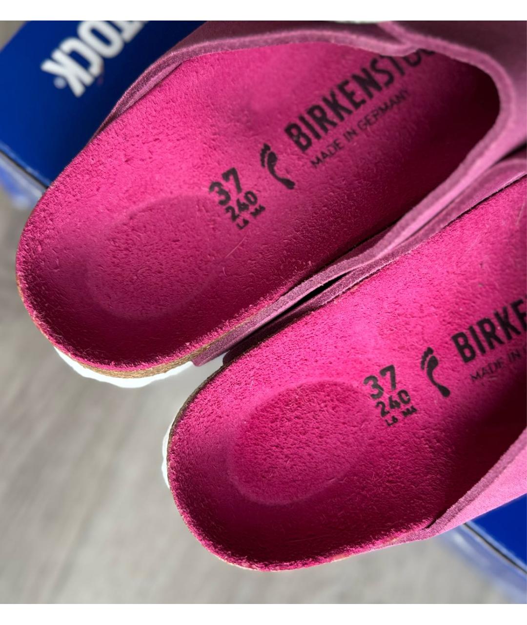 BIRKENSTOCK Фуксия замшевые шлепанцы, фото 6