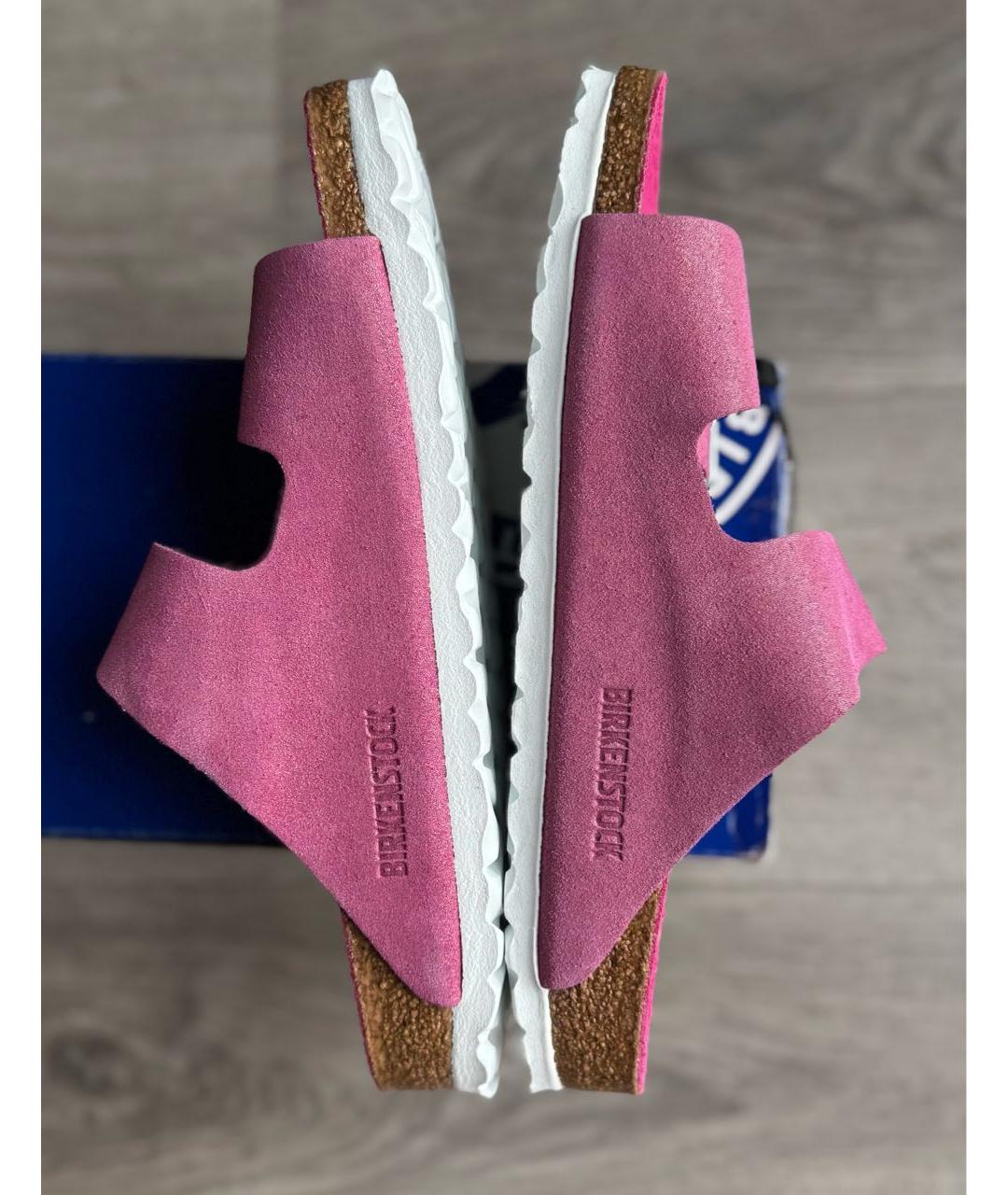 BIRKENSTOCK Фуксия замшевые шлепанцы, фото 7