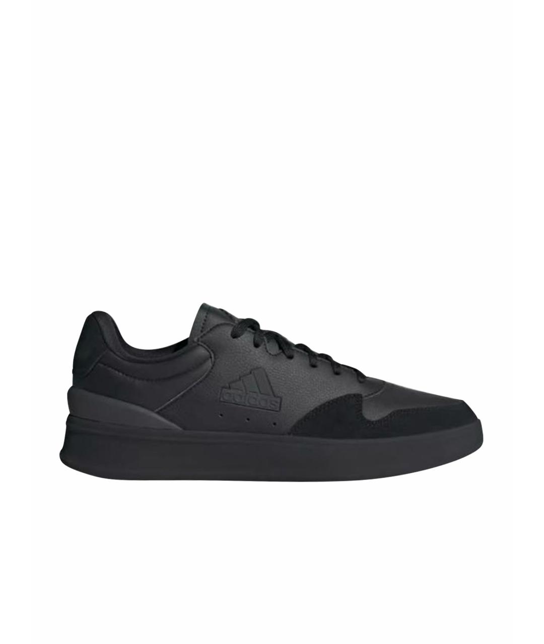 ADIDAS Черные кожаные низкие кроссовки / кеды, фото 1