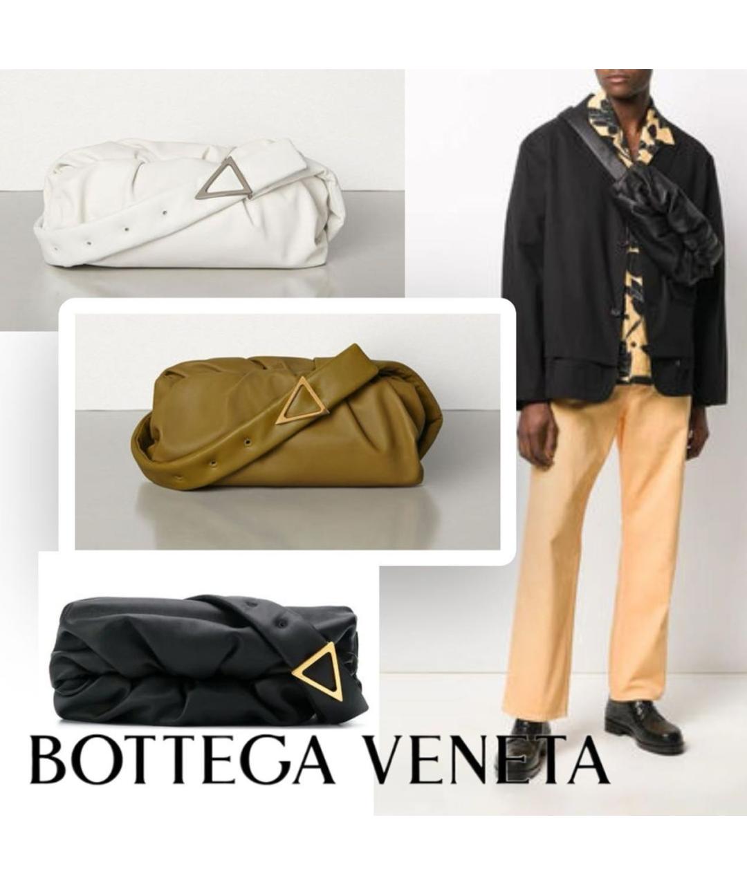 BOTTEGA VENETA Черная кожаная сумка на плечо, фото 5