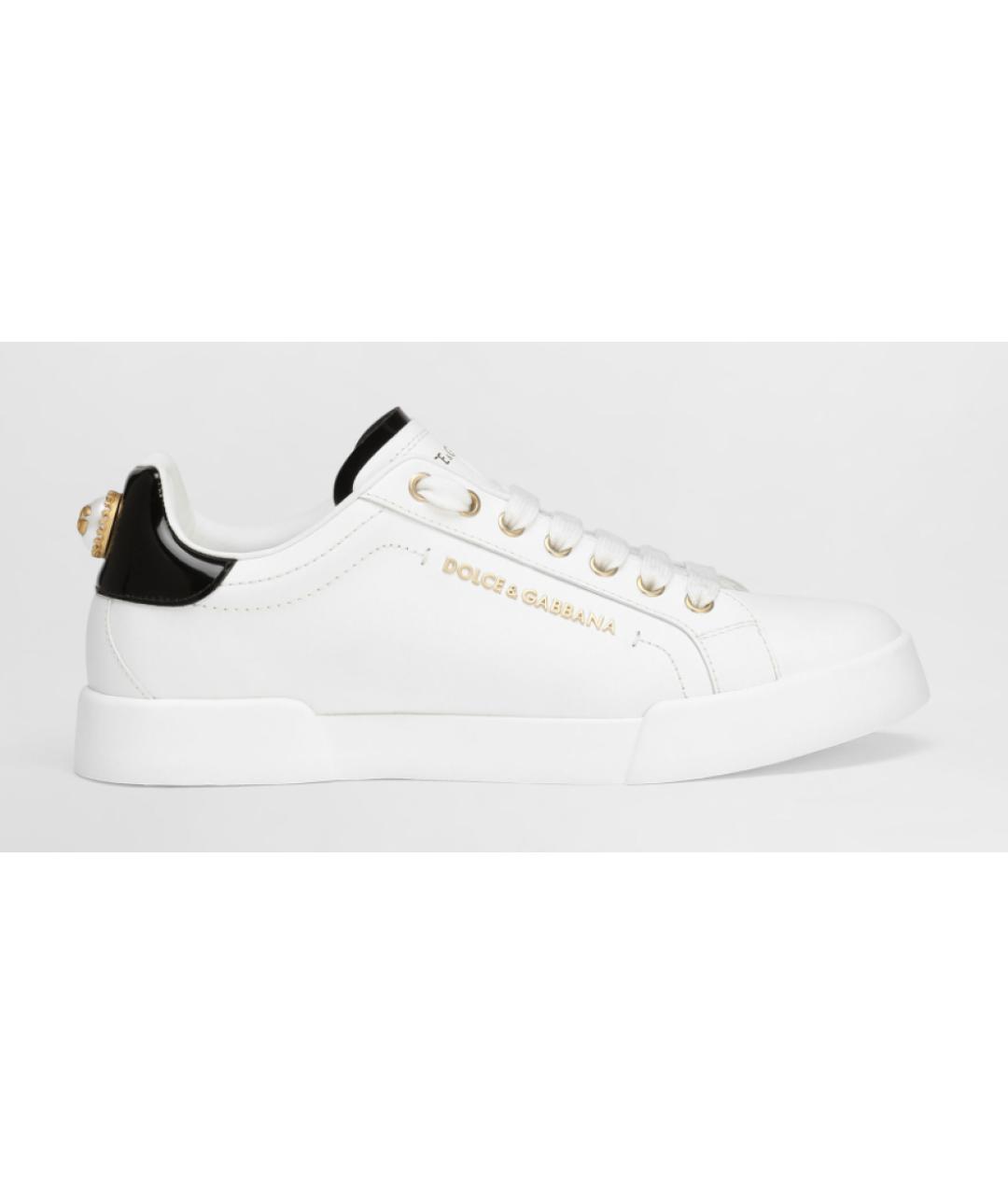 DOLCE&GABBANA Белые кожаные кеды, фото 8