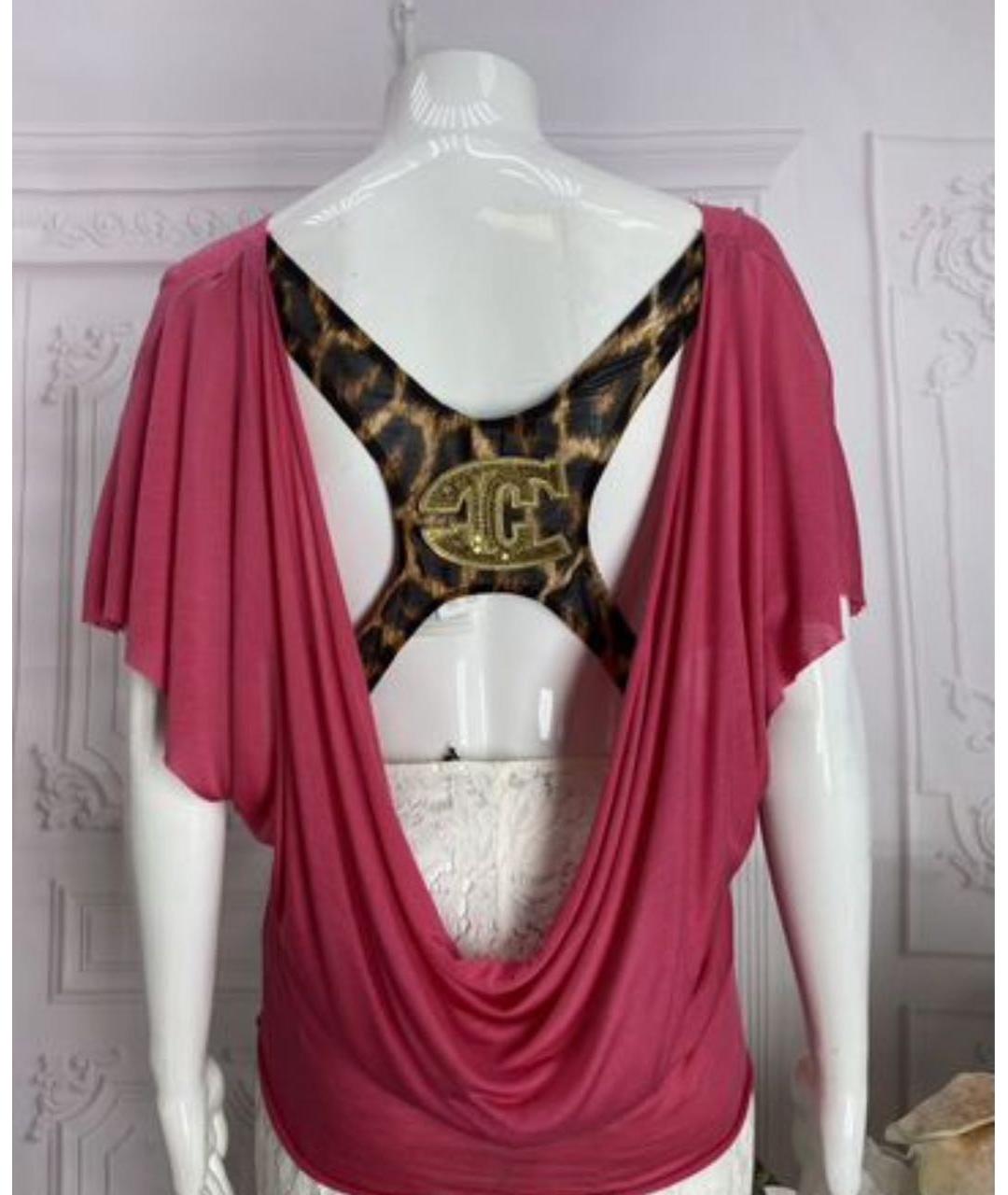 JUST CAVALLI Розовая хлопковая футболка, фото 2