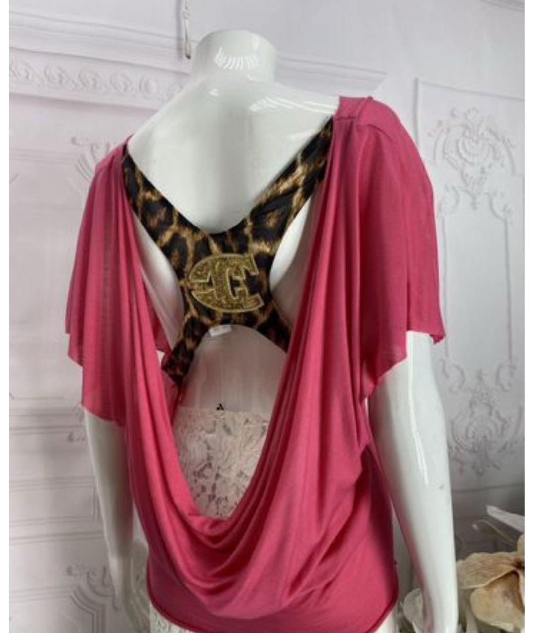 JUST CAVALLI Розовая хлопковая футболка, фото 6