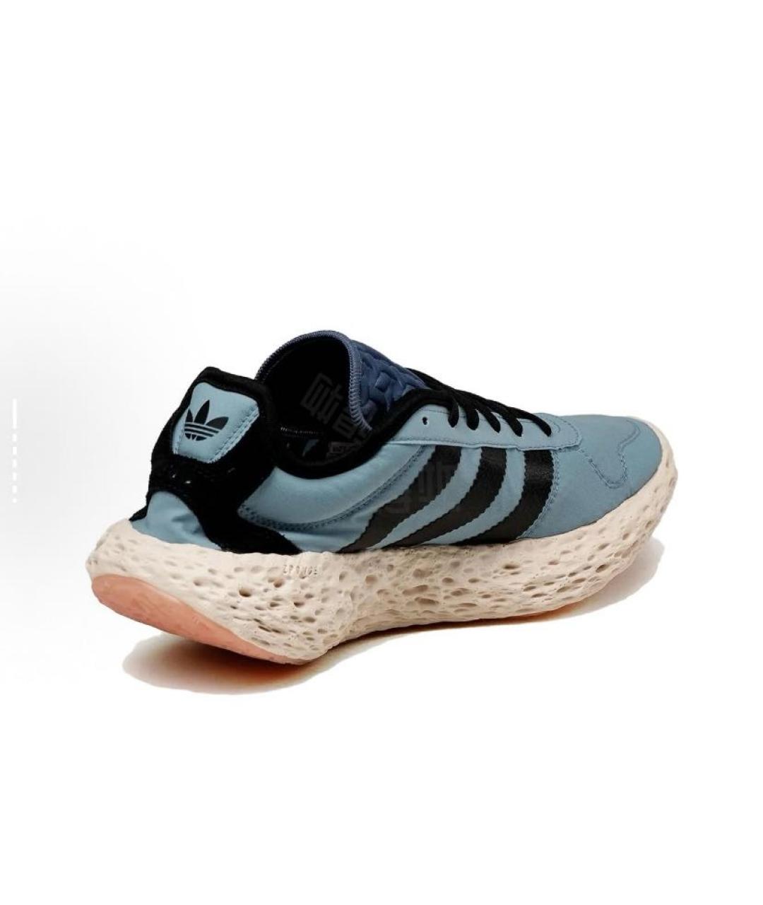 ADIDAS Голубые текстильные низкие кроссовки / кеды, фото 4