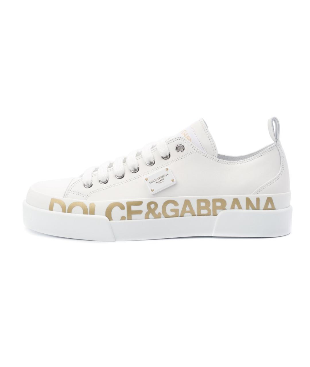 DOLCE&GABBANA Белые кожаные кеды, фото 10