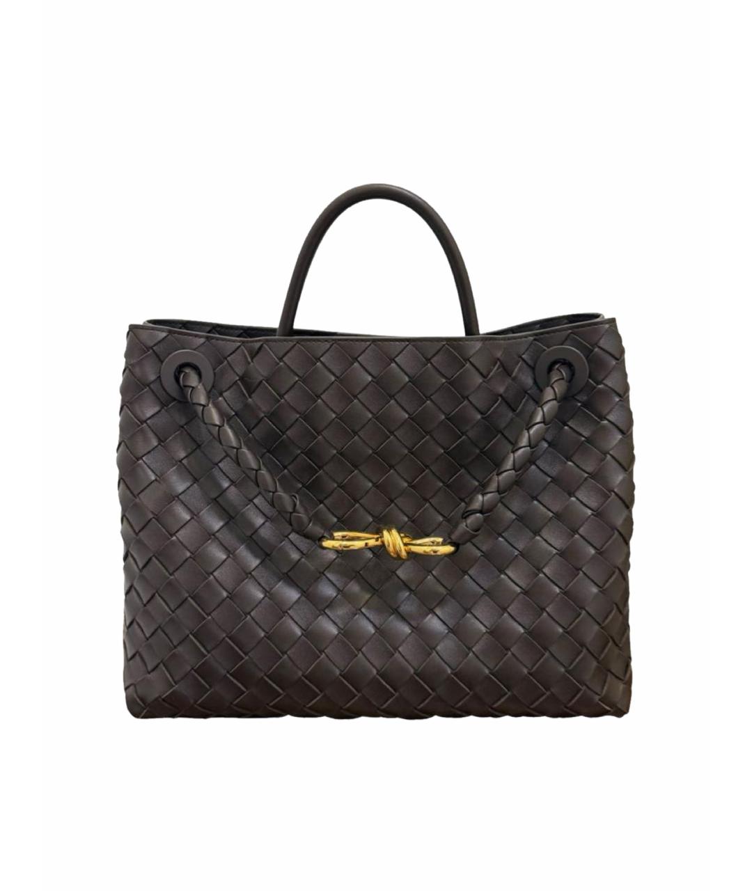 BOTTEGA VENETA Коричневая кожаная сумка с короткими ручками, фото 1