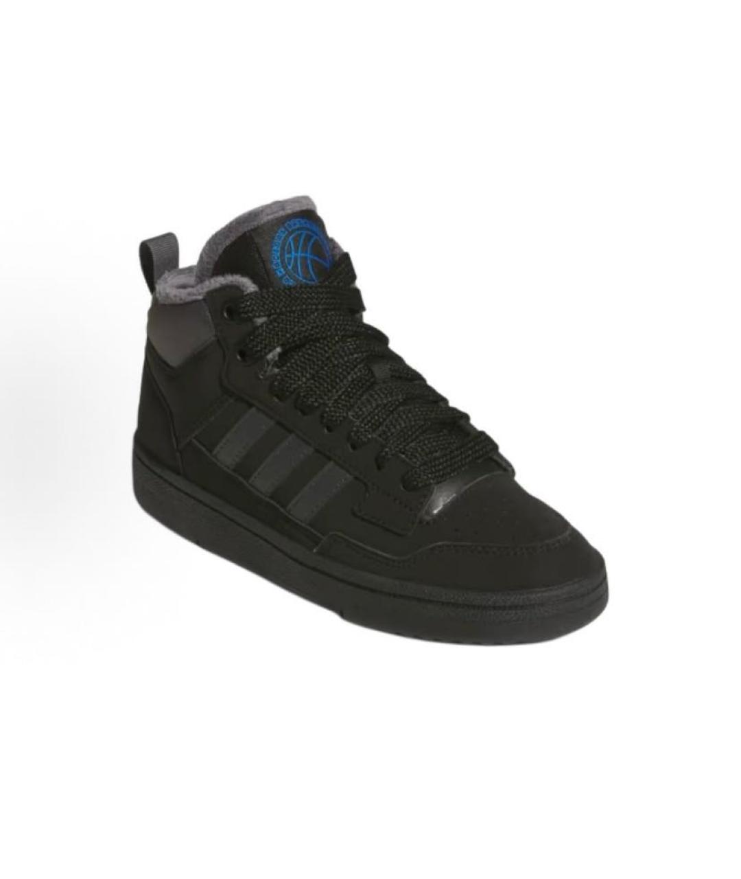 ADIDAS Черные кожаные высокие кроссовки / кеды, фото 3