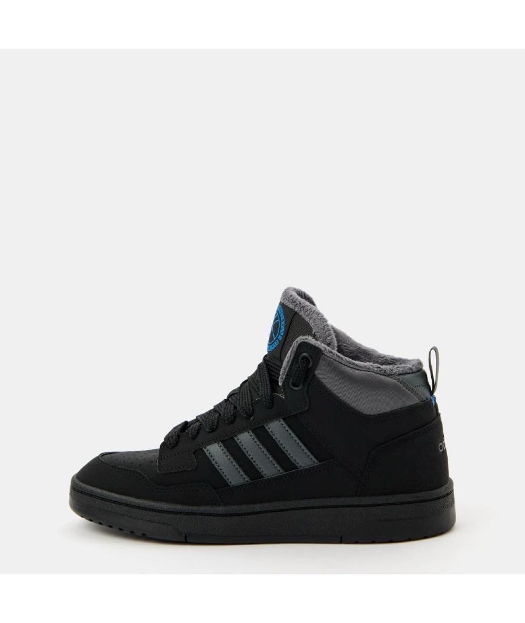 ADIDAS Черные кожаные высокие кроссовки / кеды, фото 2
