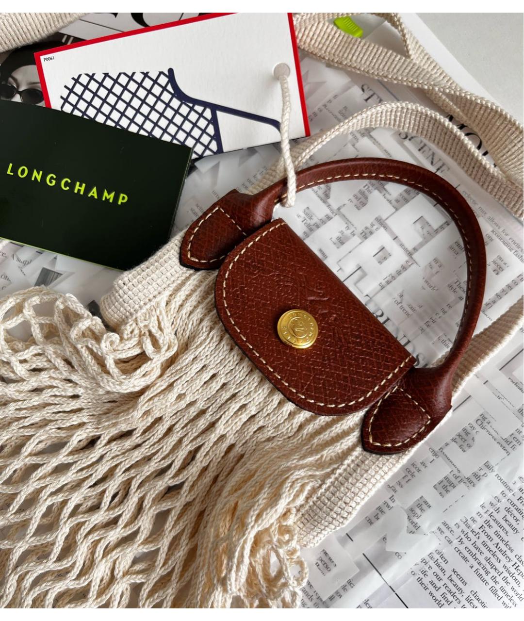 LONGCHAMP Бежевая пляжная сумка, фото 4