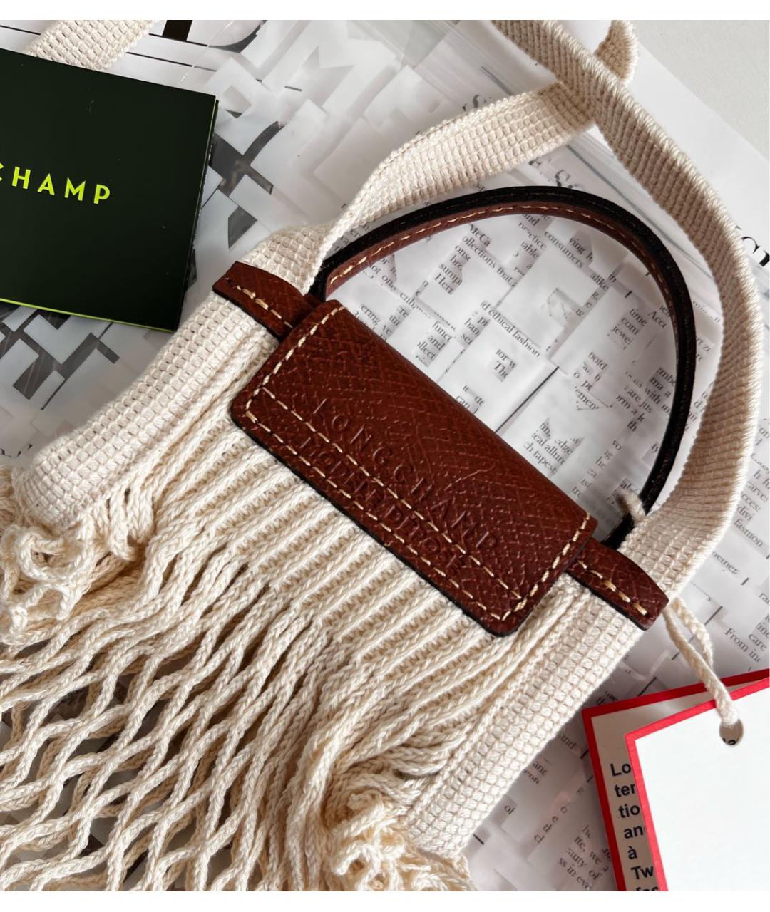LONGCHAMP Бежевая пляжная сумка, фото 5