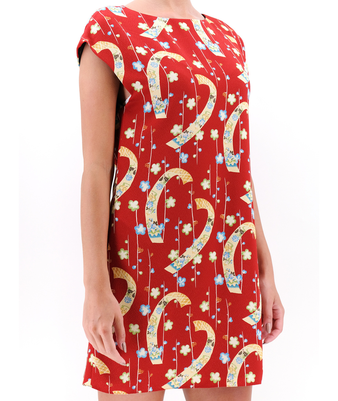 SAINT LAURENT Красное полиэстеровое повседневное платье, фото 2
