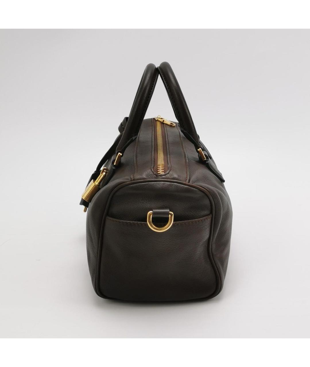 LOEWE Коричневая кожаная сумка через плечо, фото 3