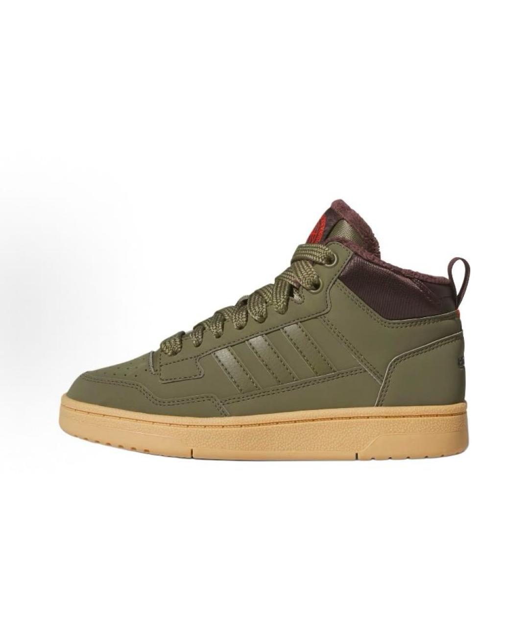 ADIDAS Хаки кожаные высокие кроссовки / кеды, фото 3