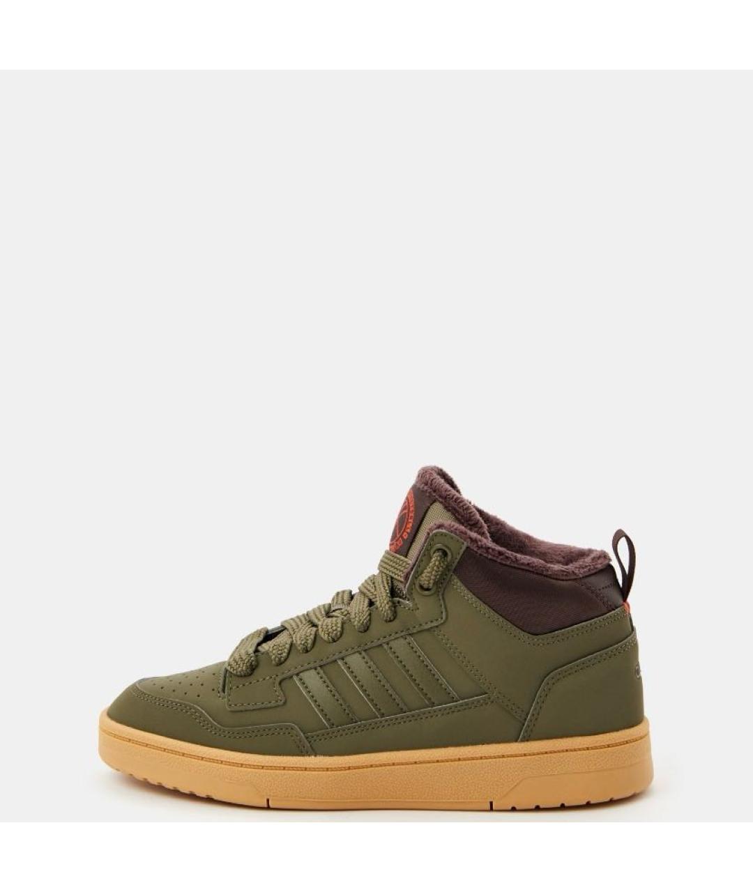ADIDAS Хаки кожаные высокие кроссовки / кеды, фото 2