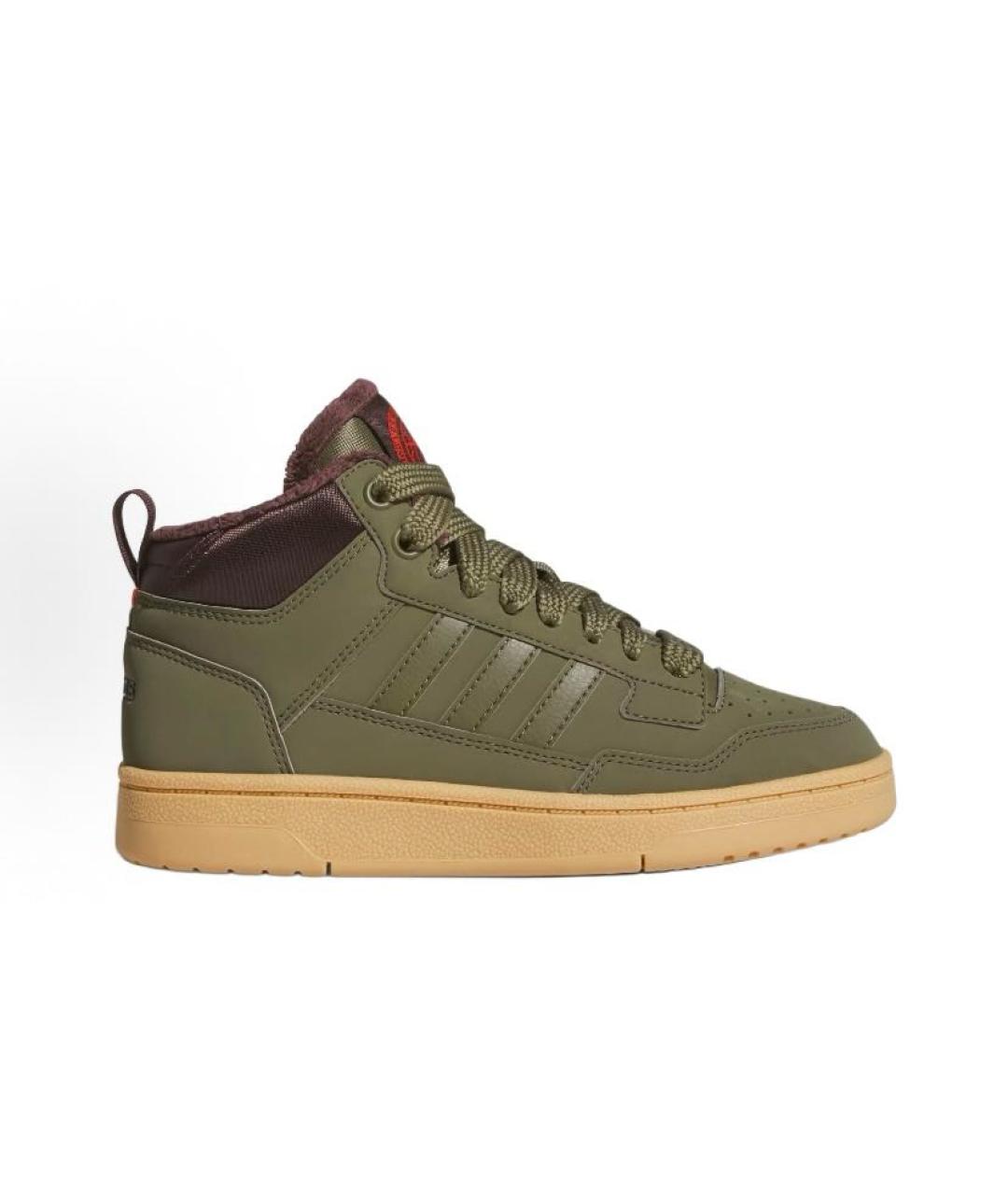 ADIDAS Хаки кожаные высокие кроссовки / кеды, фото 8