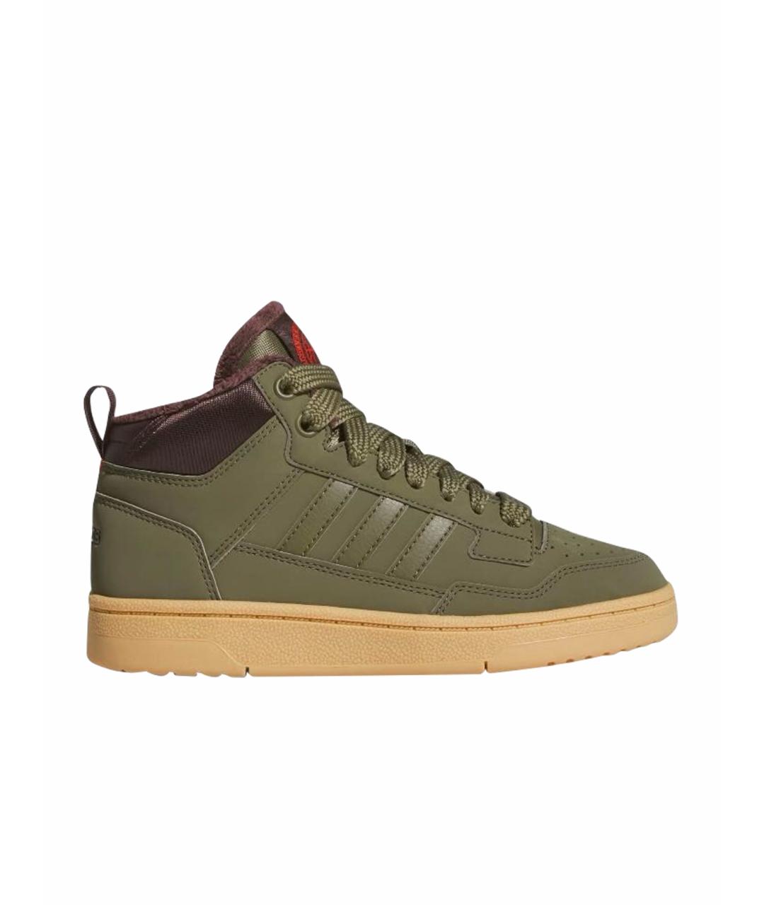 ADIDAS Хаки кожаные высокие кроссовки / кеды, фото 1