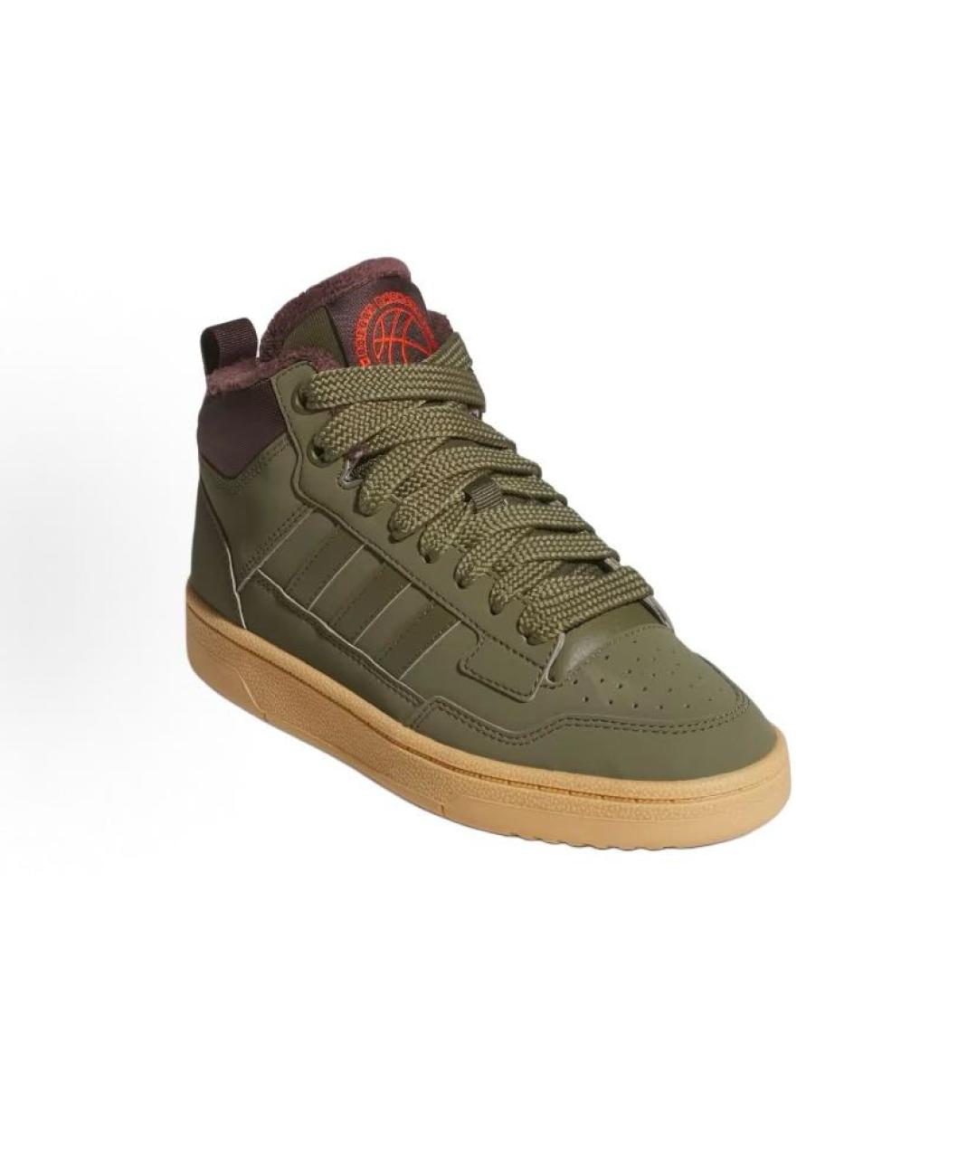 ADIDAS Хаки кожаные высокие кроссовки / кеды, фото 5