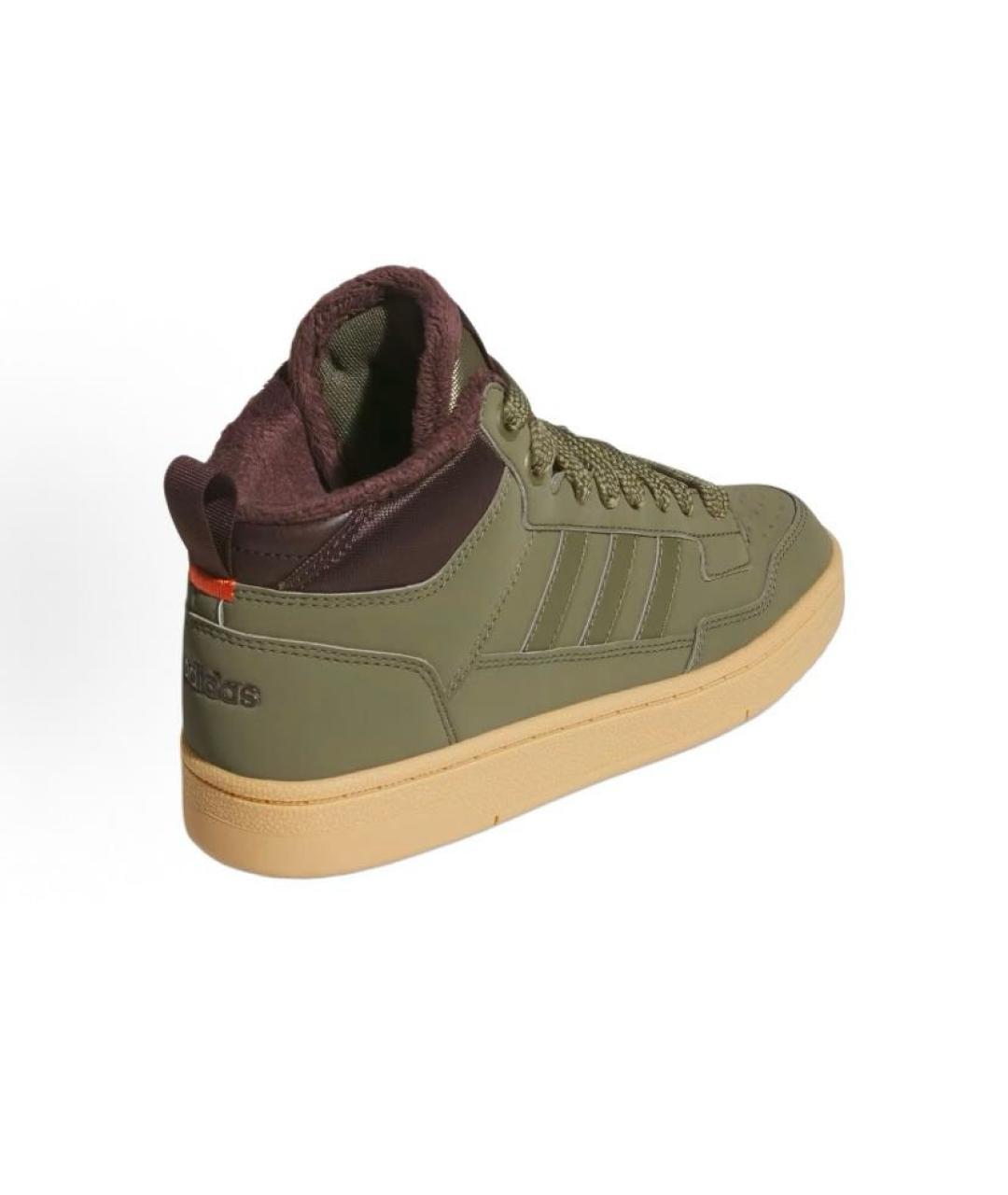 ADIDAS Хаки кожаные высокие кроссовки / кеды, фото 4