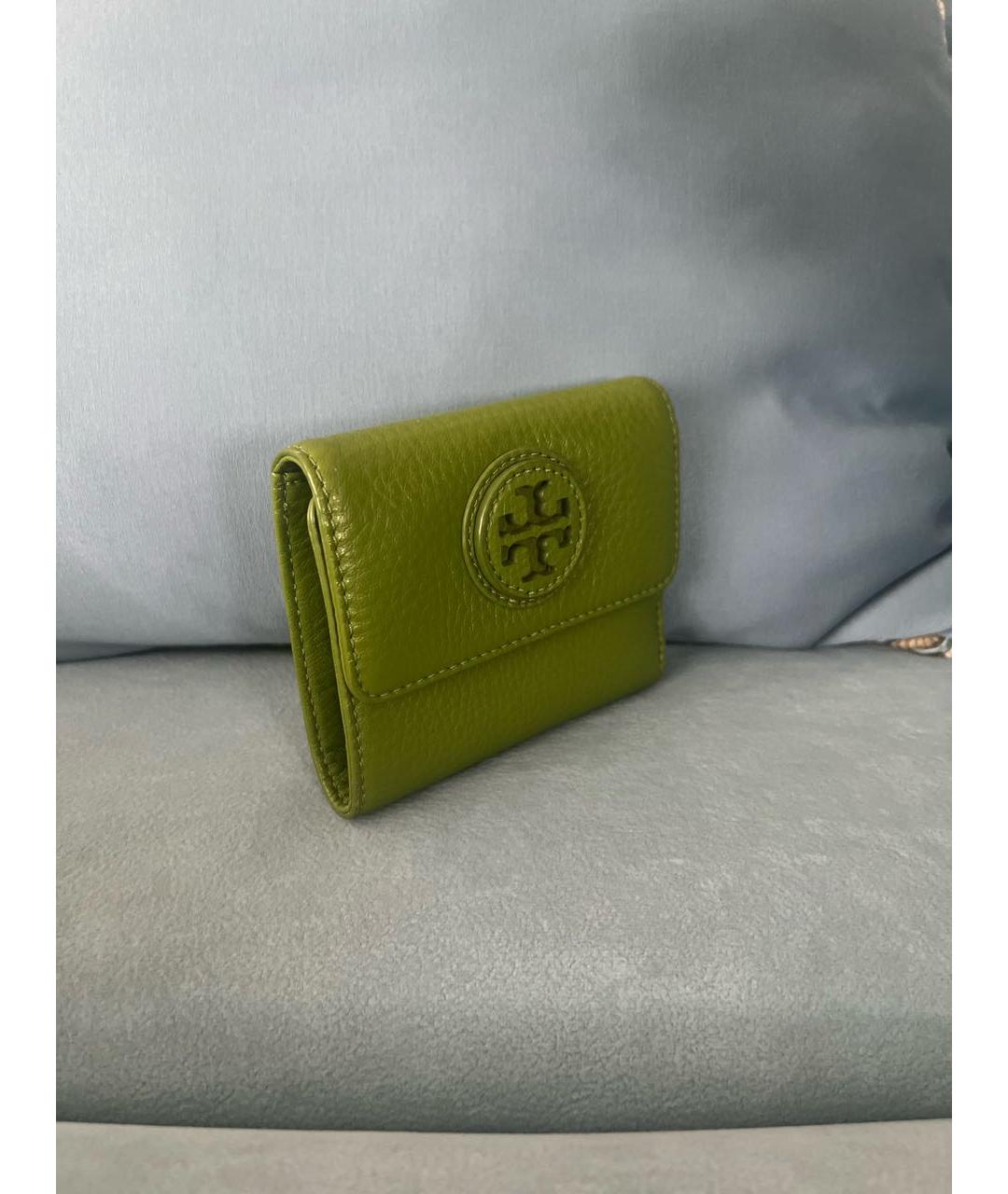 TORY BURCH Зеленый виниловый кошелек, фото 2