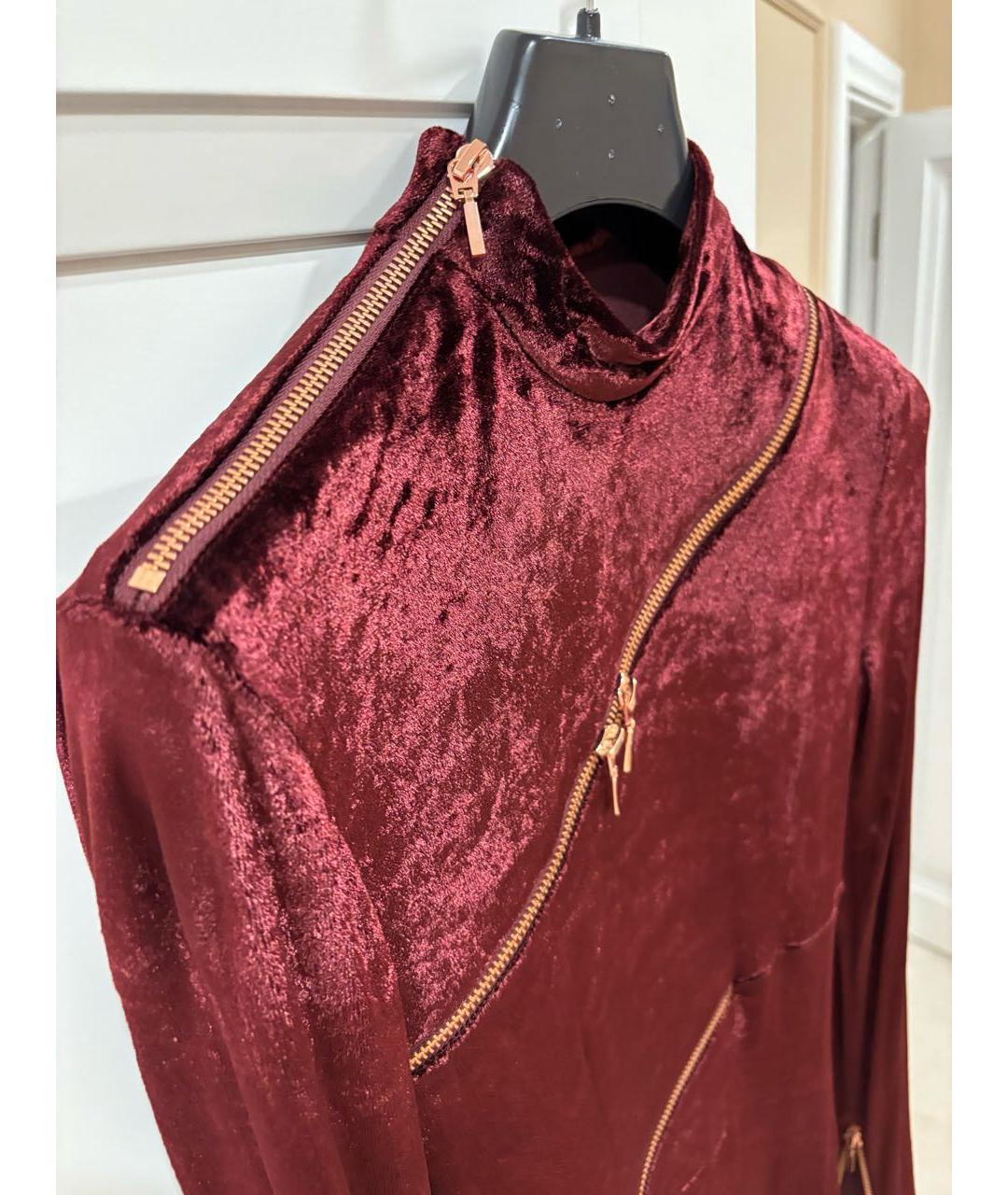 AGENT PROVOCATEUR Бордовое велюровое коктейльное платье, фото 4