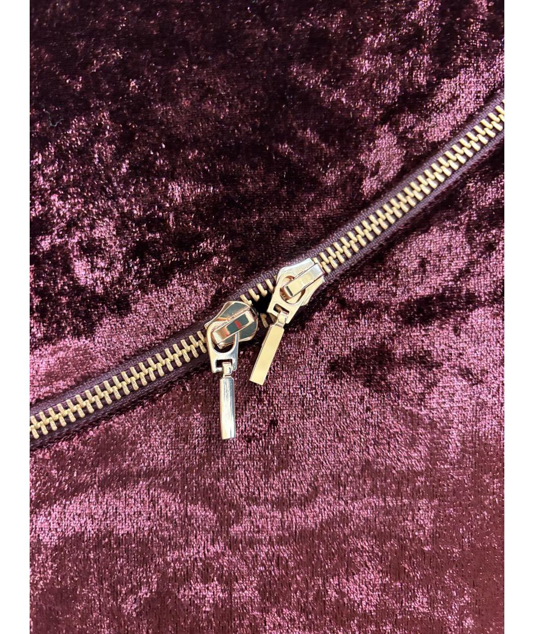 AGENT PROVOCATEUR Бордовое велюровое коктейльное платье, фото 8