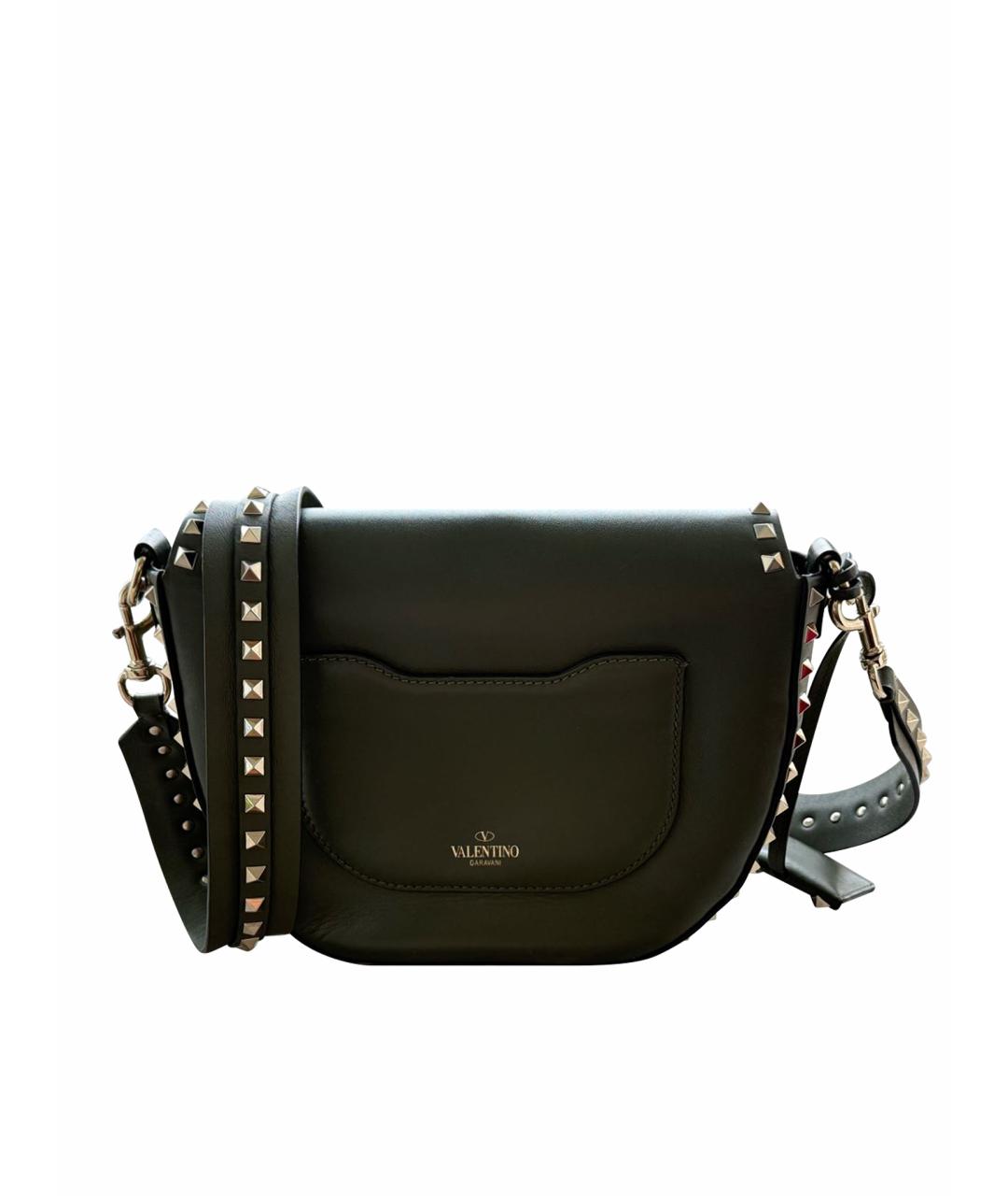 VALENTINO Хаки кожаная сумка через плечо, фото 1
