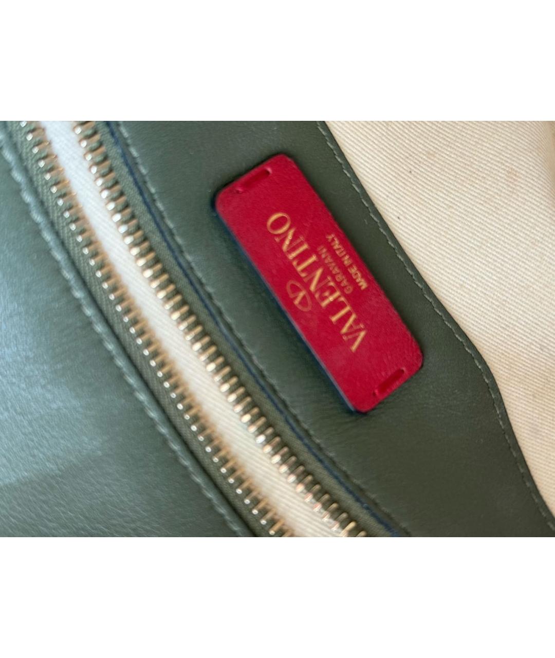 VALENTINO Хаки кожаная сумка через плечо, фото 8