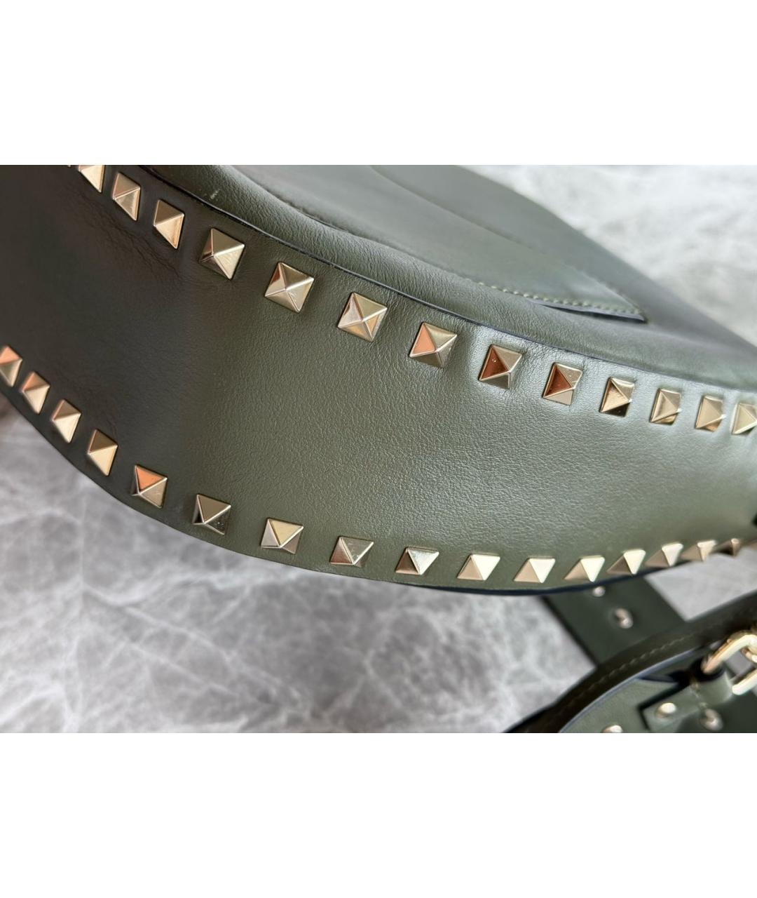 VALENTINO Хаки кожаная сумка через плечо, фото 2