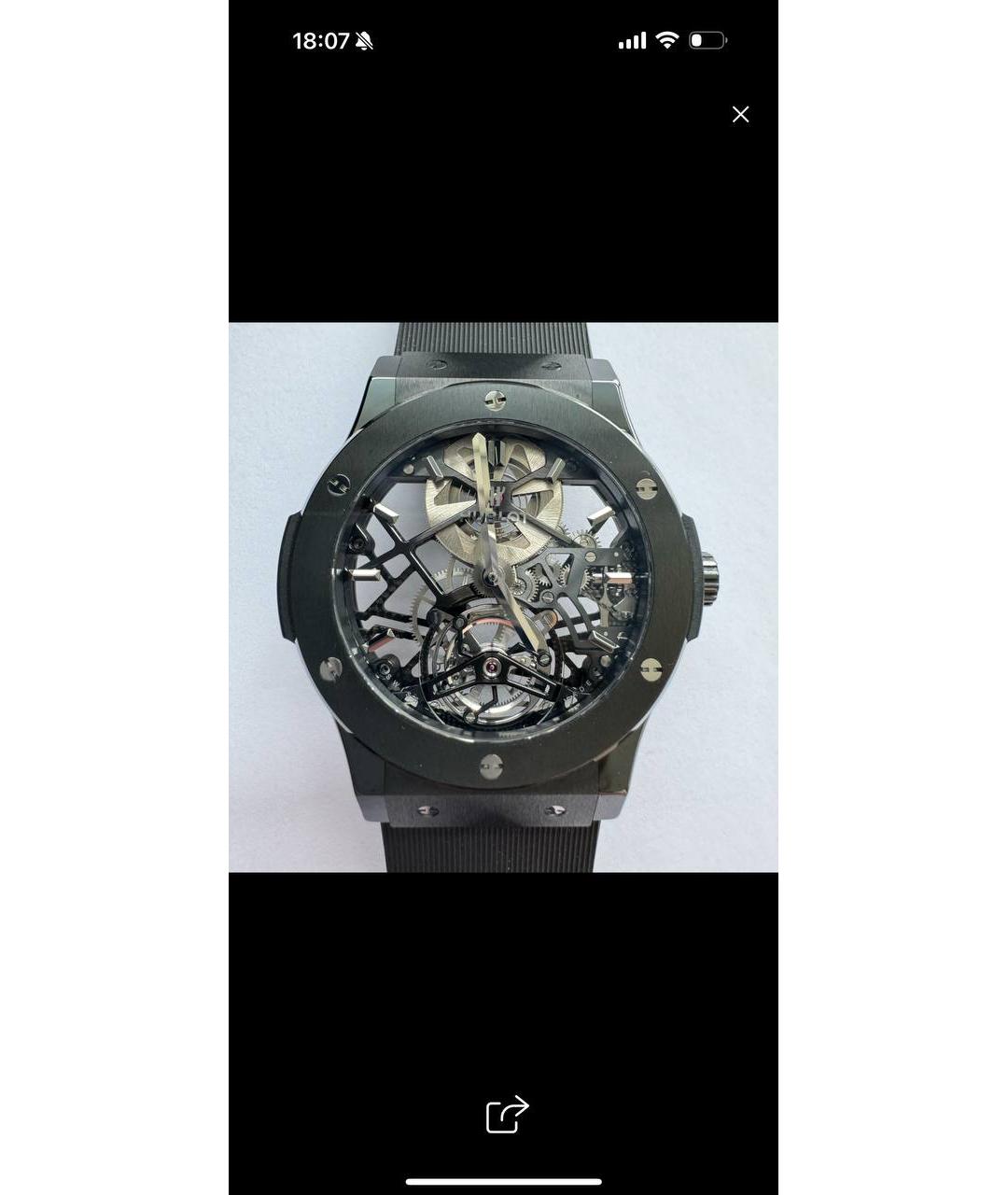 HUBLOT Черные стальные часы, фото 3