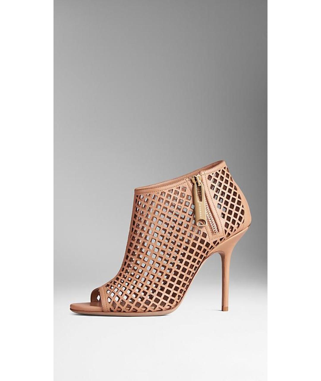 BURBERRY Бежевые кожаные босоножки, фото 8