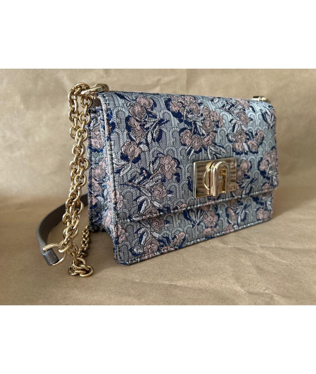 FURLA Серебряная жаккардовая сумка через плечо, фото 2