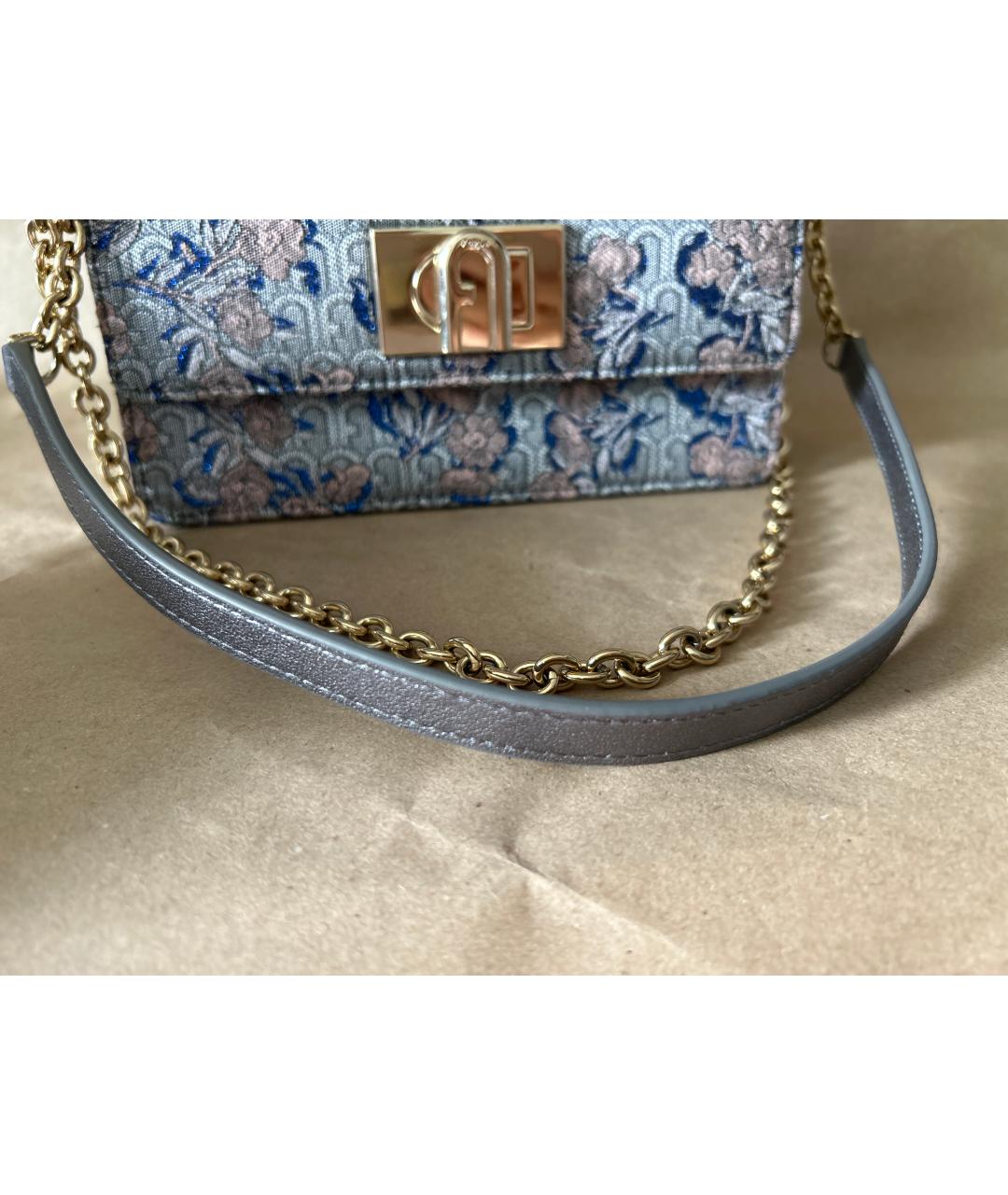 FURLA Серебряная жаккардовая сумка через плечо, фото 9