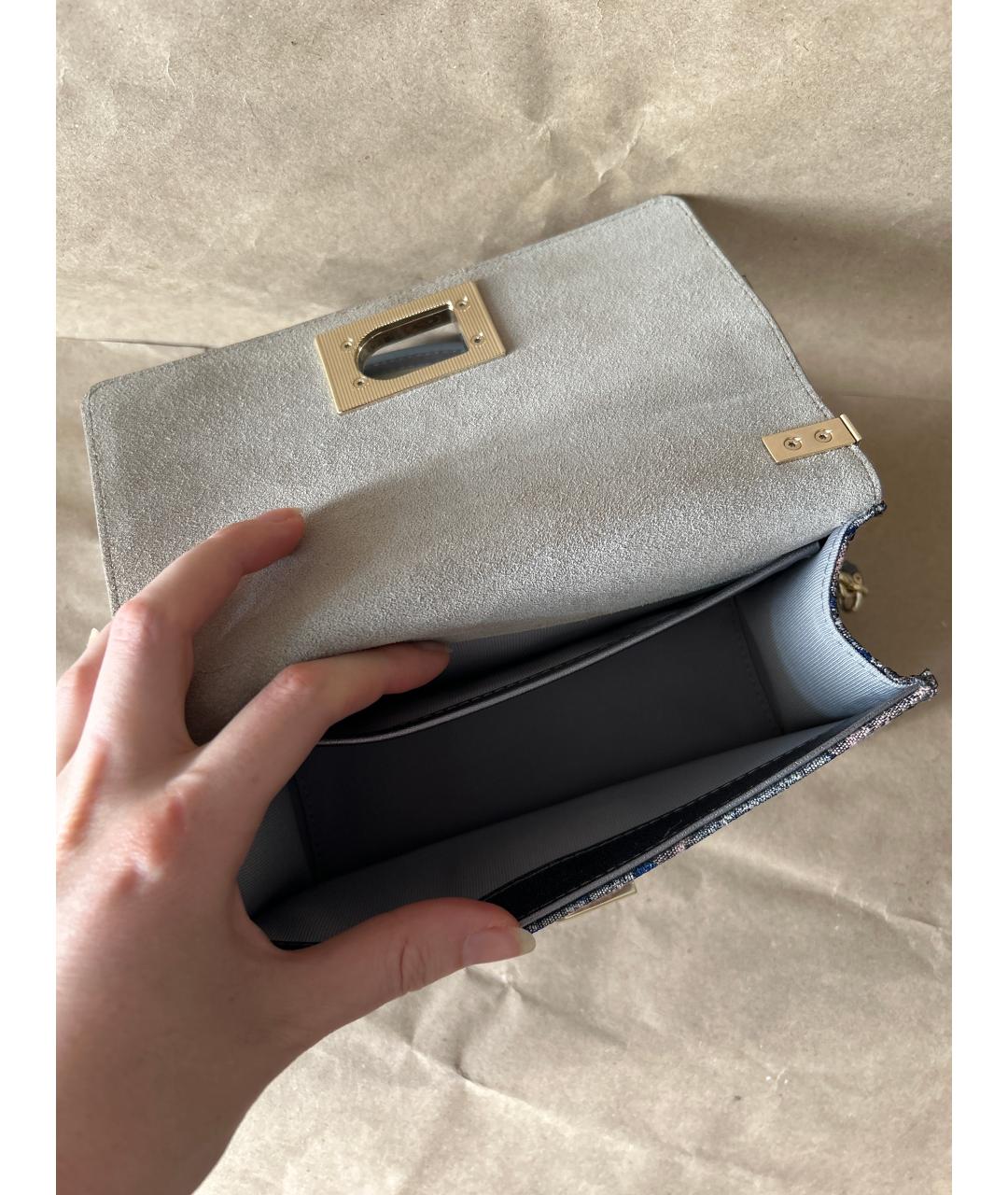 FURLA Серебряная жаккардовая сумка через плечо, фото 6