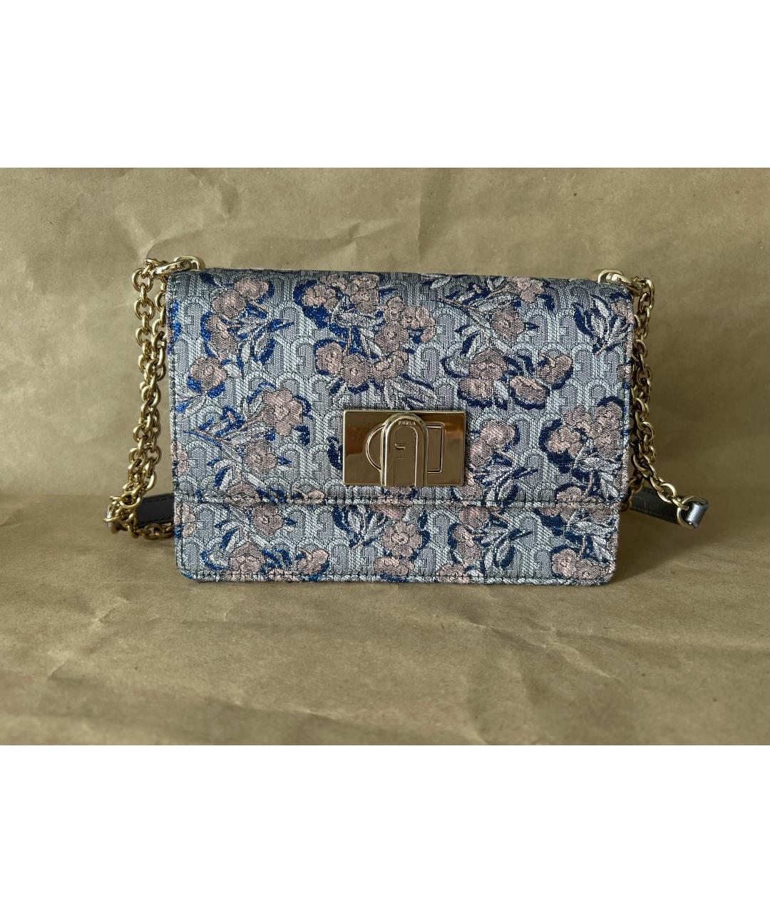 FURLA Серебряная жаккардовая сумка через плечо, фото 10