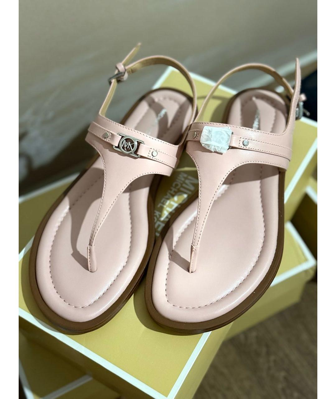 MICHAEL MICHAEL KORS Розовые кожаные босоножки, фото 2