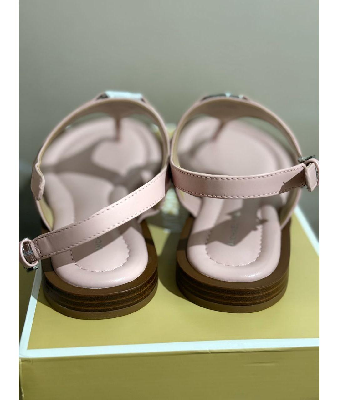 MICHAEL MICHAEL KORS Розовые кожаные босоножки, фото 4