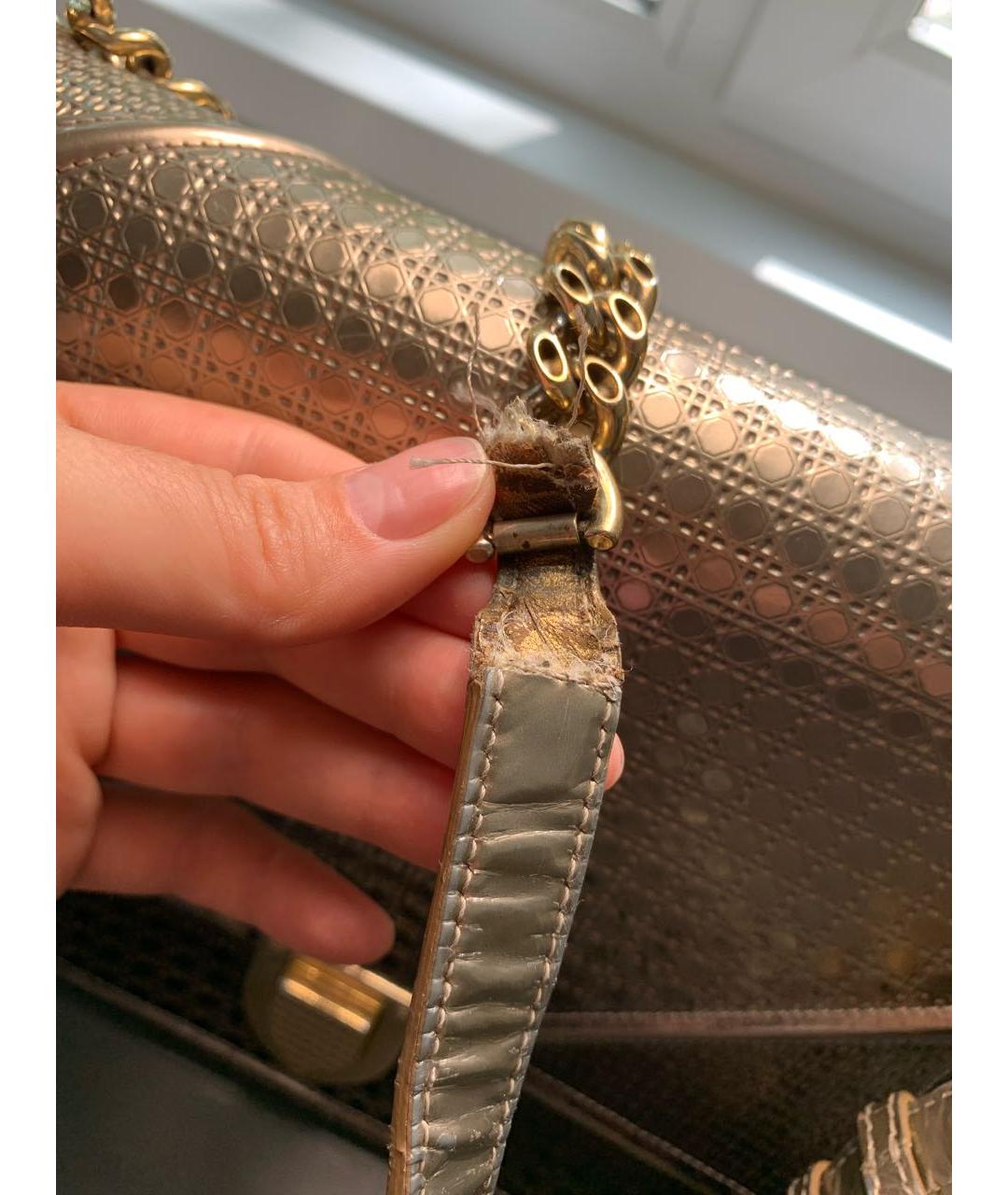 CHRISTIAN DIOR Бежевая кожаная сумка через плечо, фото 6