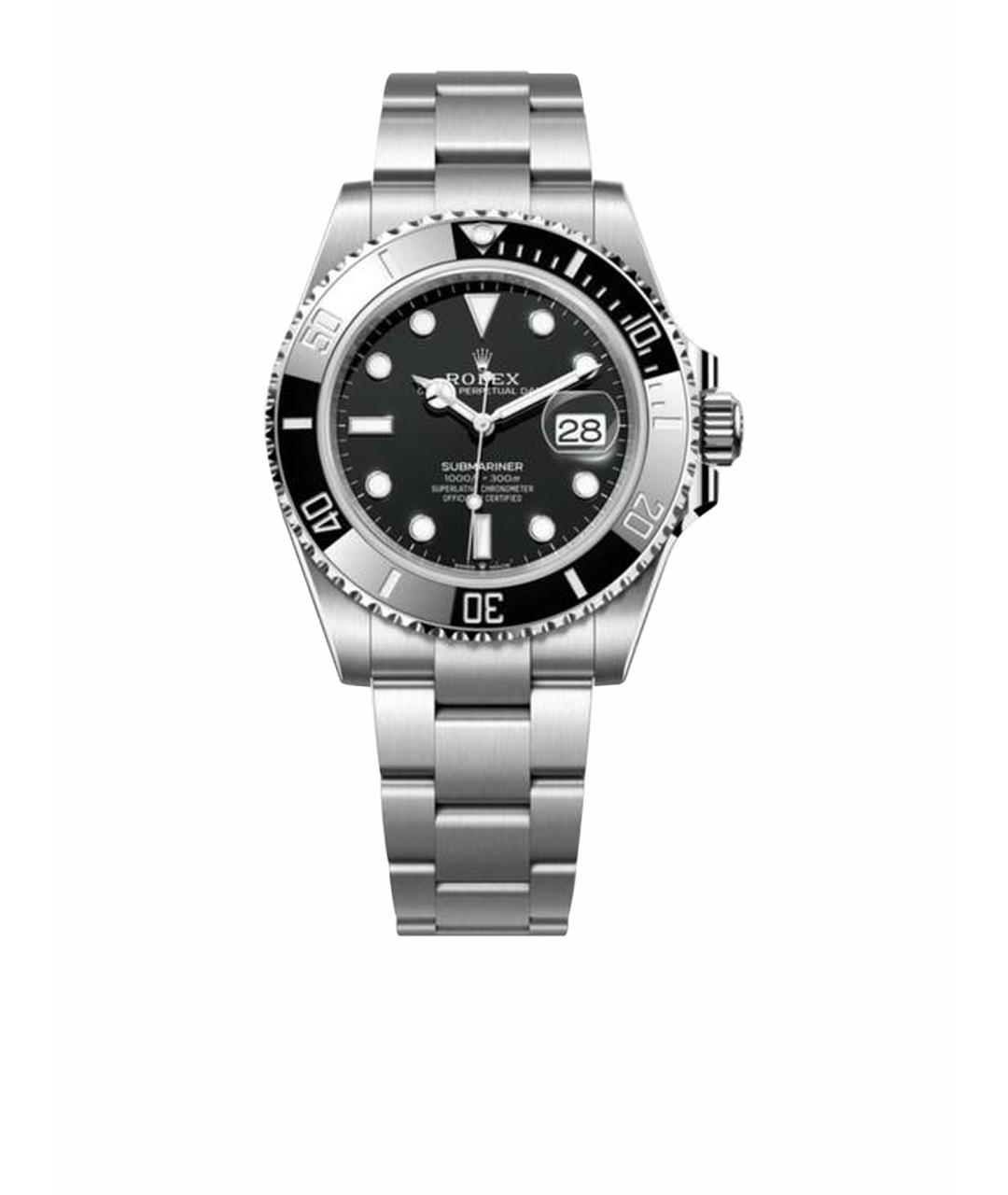 ROLEX Серебряные стальные часы, фото 1