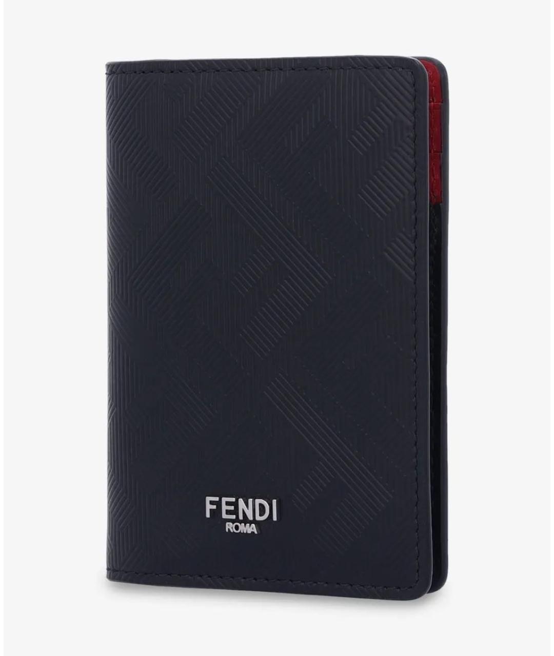 FENDI Черный кожаный кардхолдер, фото 4