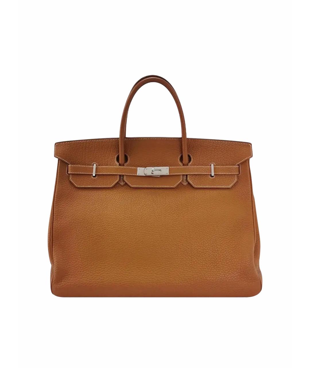HERMES Коричневая кожаная сумка тоут, фото 1