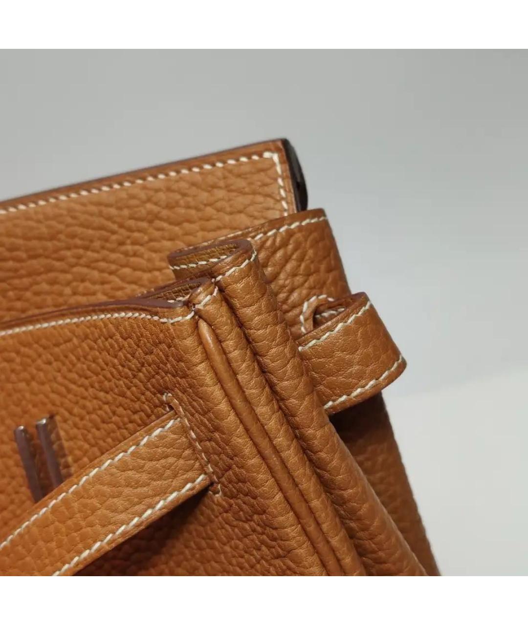 HERMES Коричневая кожаная сумка тоут, фото 6