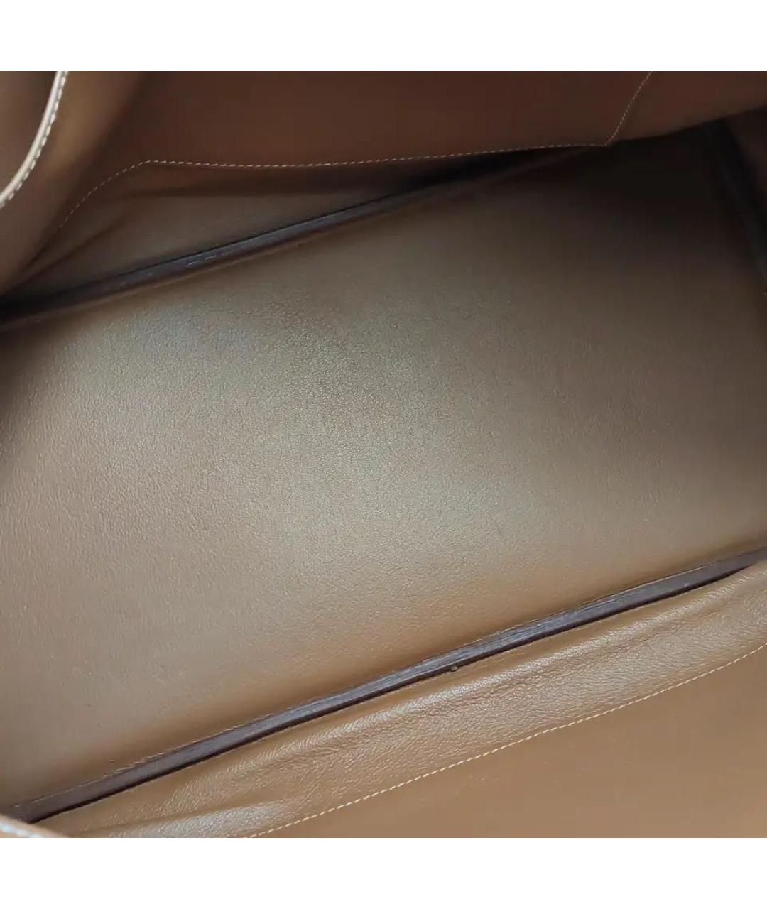 HERMES Коричневая кожаная сумка тоут, фото 8