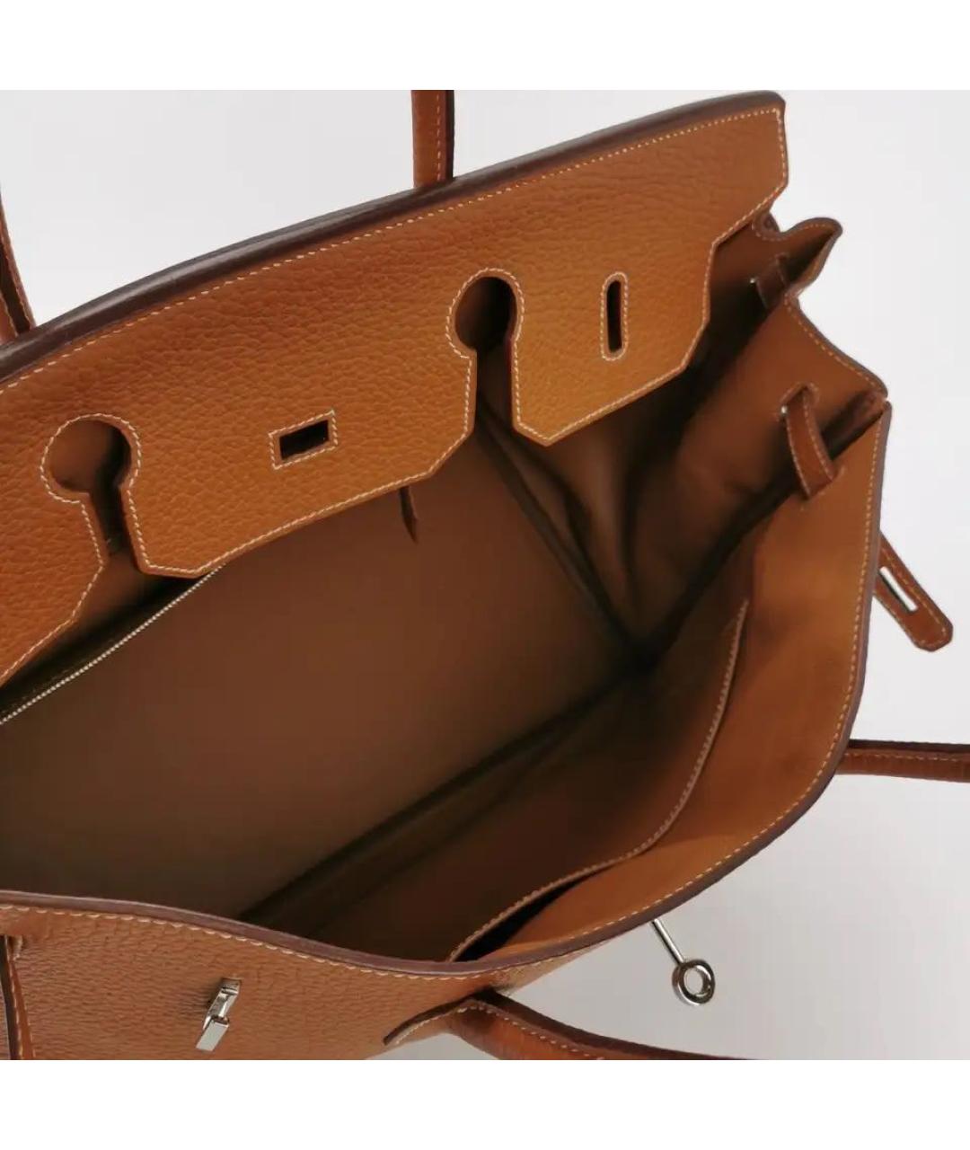 HERMES Коричневая кожаная сумка тоут, фото 4