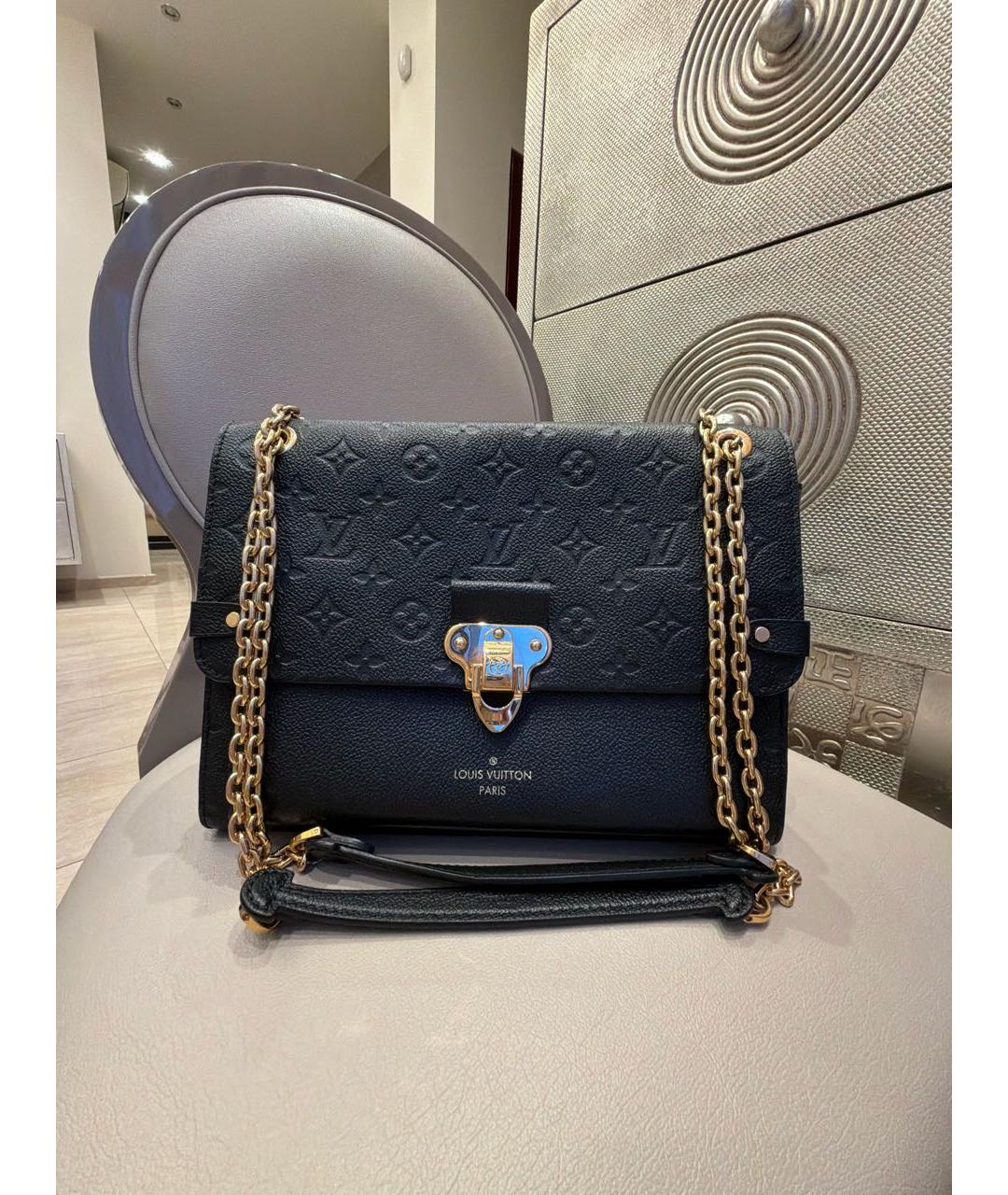 LOUIS VUITTON Черная кожаная сумка на плечо, фото 8